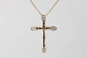 16 John Hardy 18k Yellow Gold 0.20ctw Diamond Bamboo Cross Necklace (10.90g.)