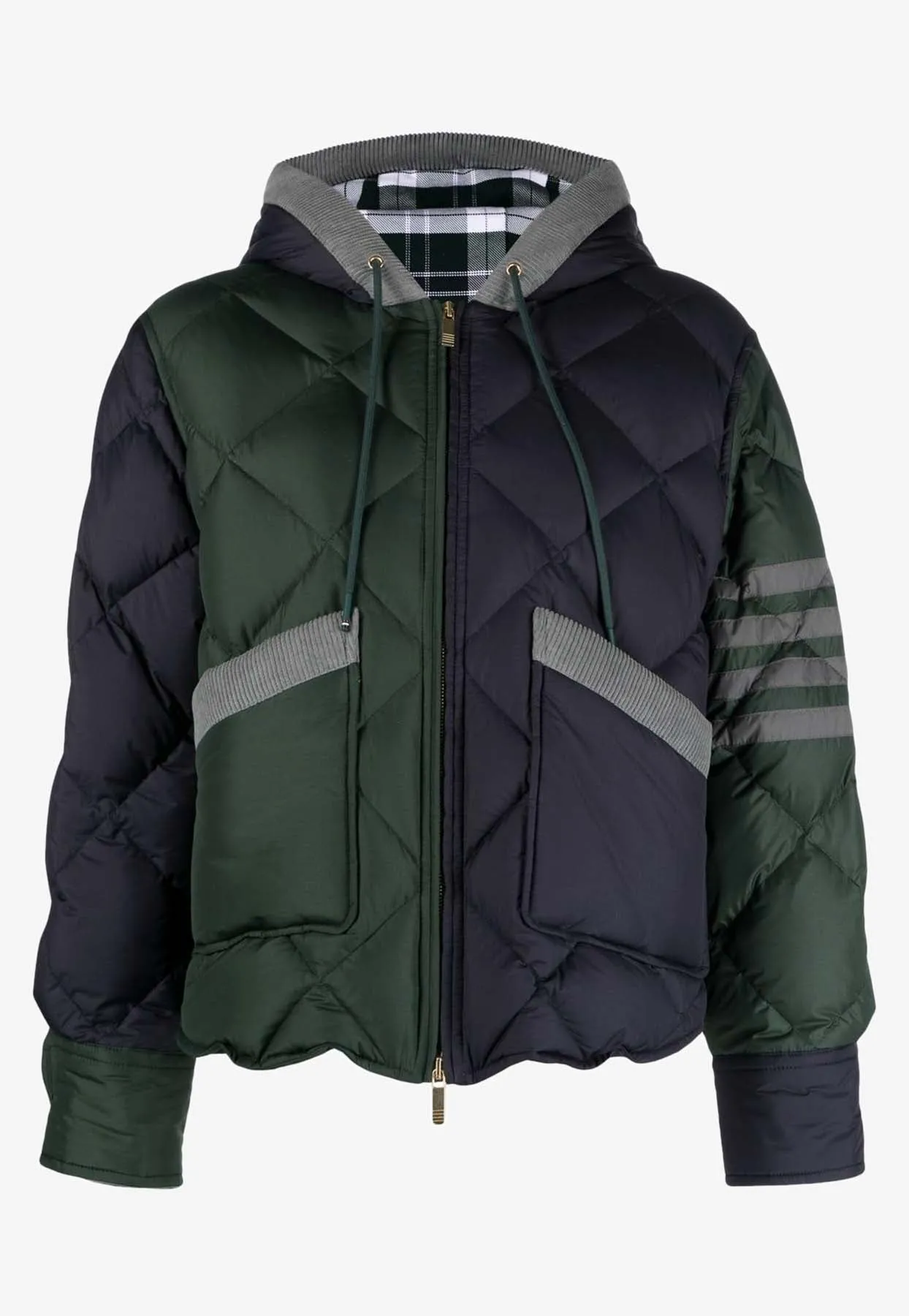 4-bar Stripes Colorblocked Puffer Jacket