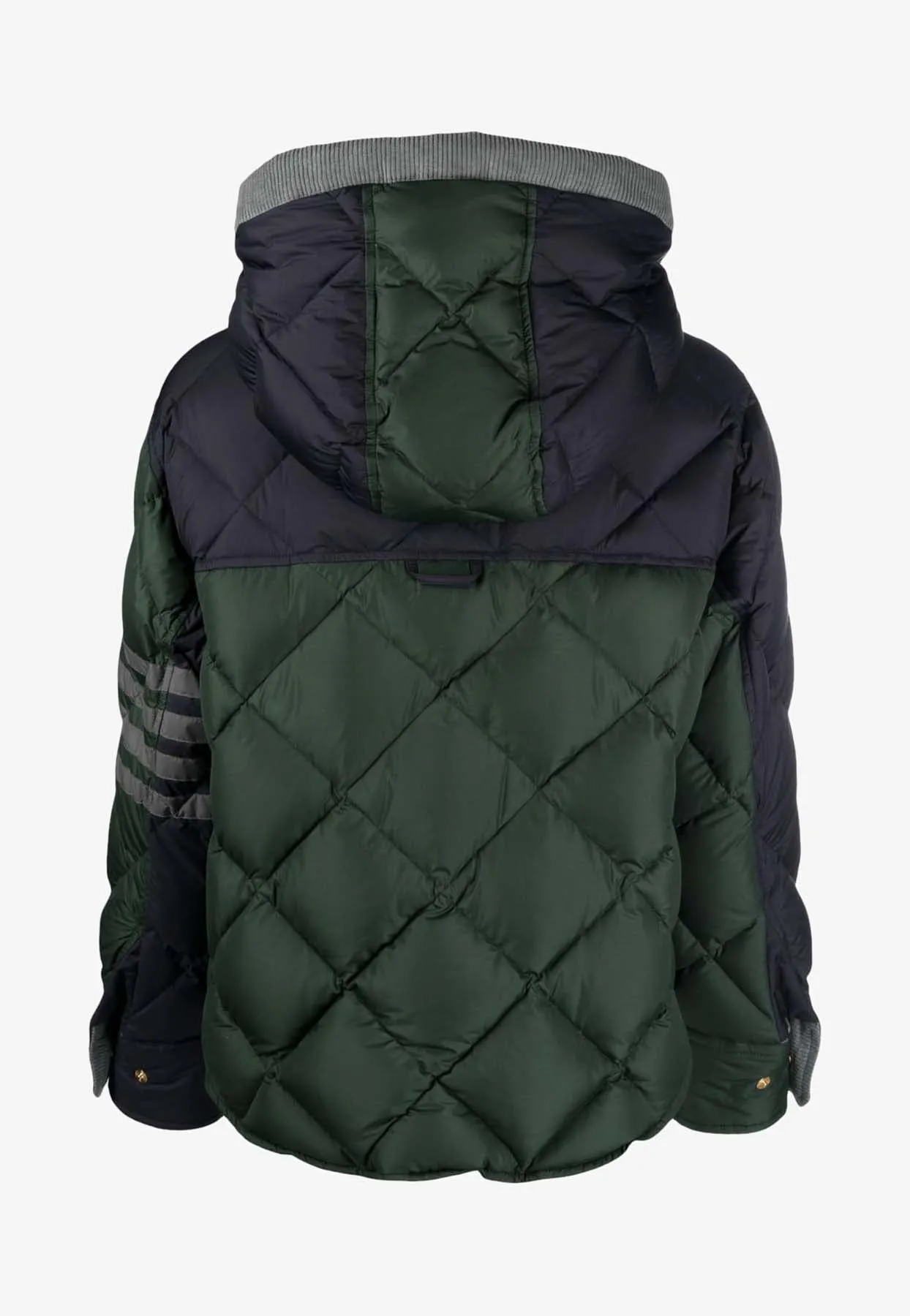 4-bar Stripes Colorblocked Puffer Jacket