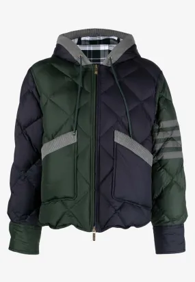 4-bar Stripes Colorblocked Puffer Jacket