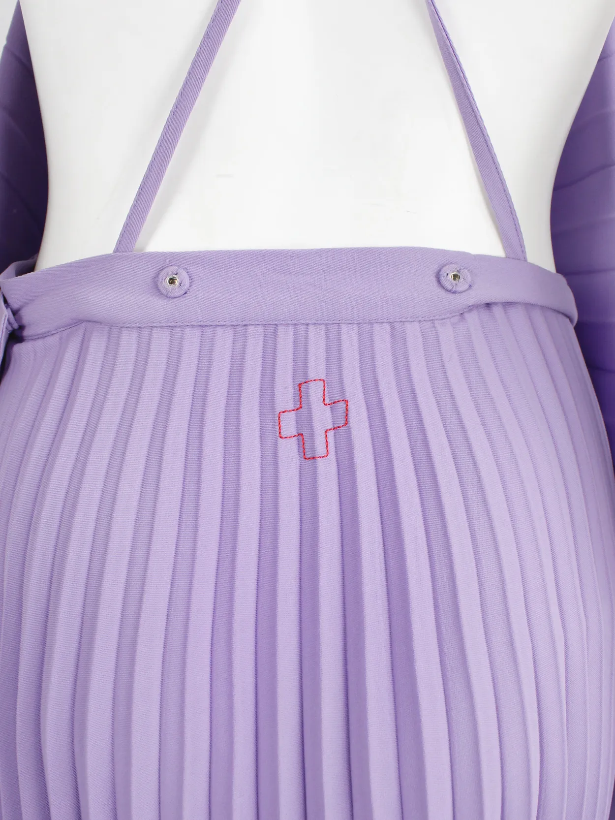 A.F. Vandevorst purple draped backless dress with accordeon pleats — spring 2008