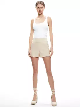 Alice + Olivia - Donald Linen High Waisted Short - Natural