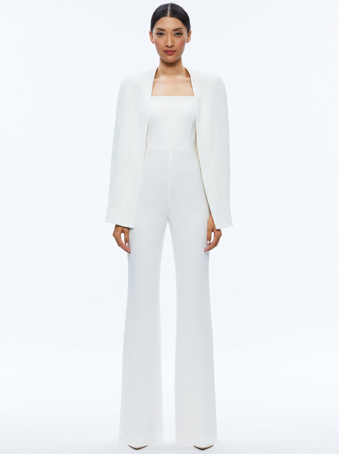 Alice + Olivia - Nova Cape Jumpsuit - Ecru