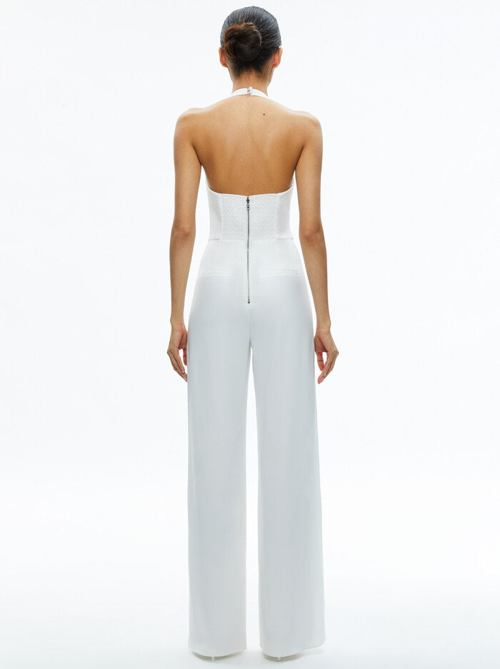 Alice + Olivia - Robin Halterneck Vest Jumpsuit - Off White