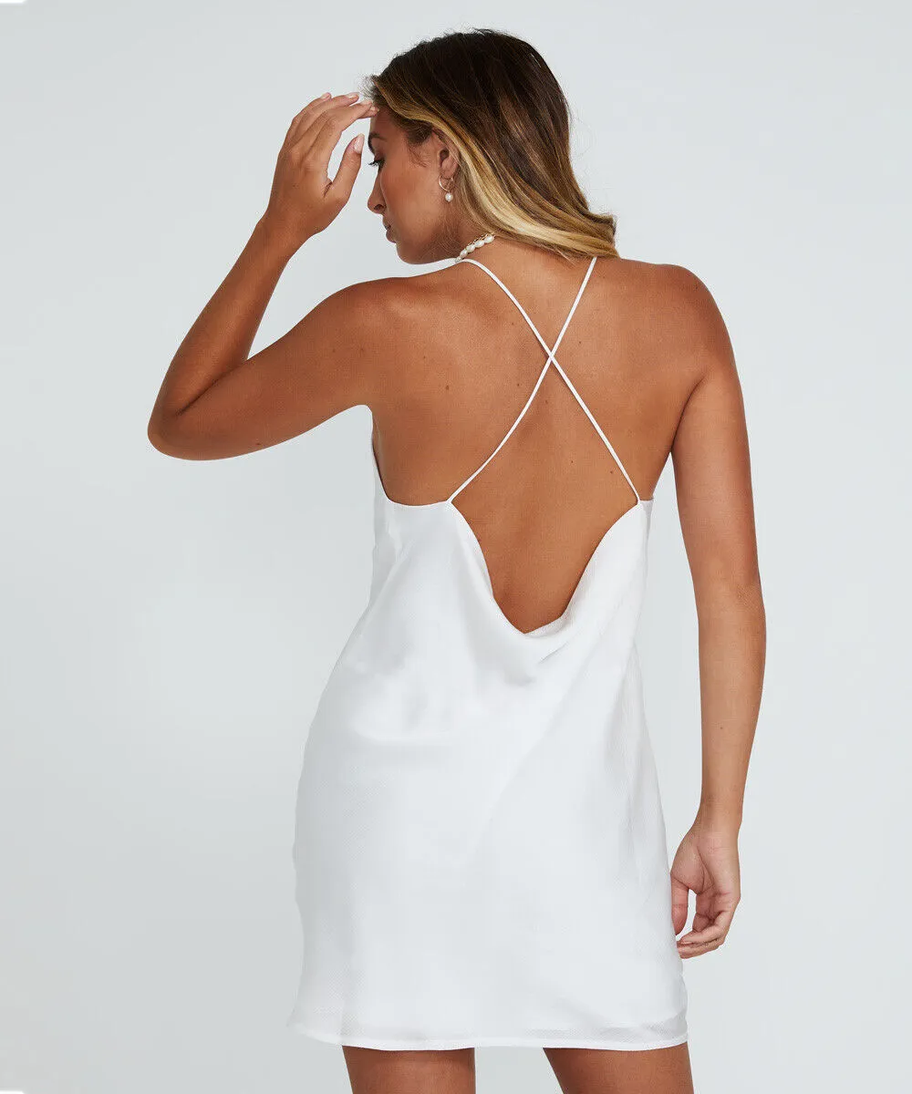 Alice In The Eve Madison Backless Slip Dress Ivory