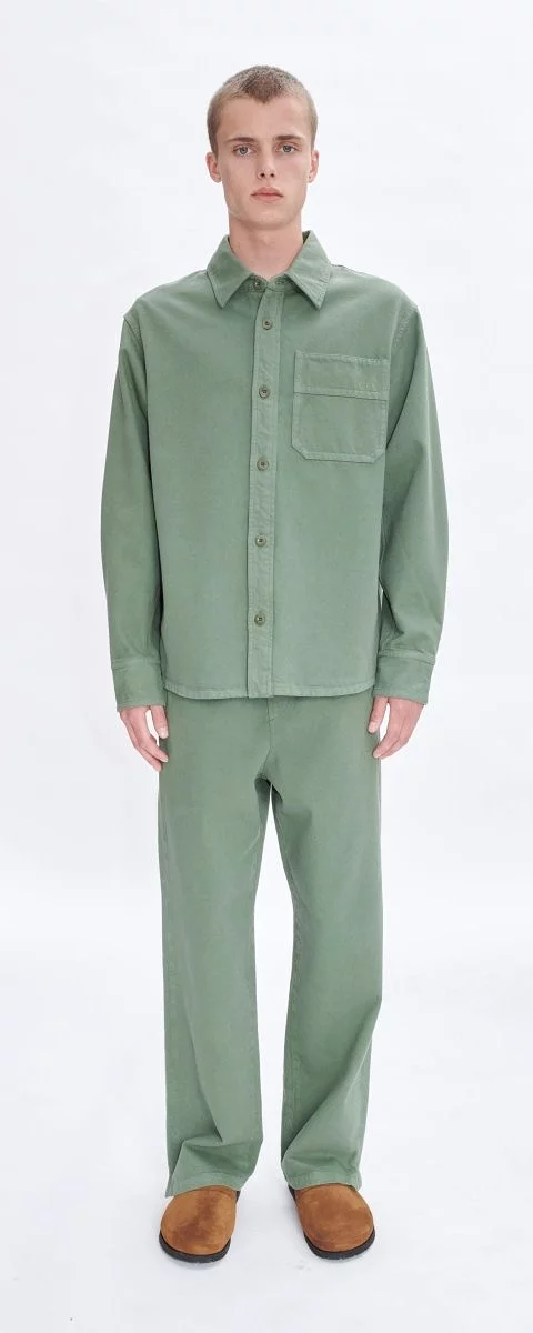 APC BASILE BRODEE POITRINE overshirt FOREST GREEN