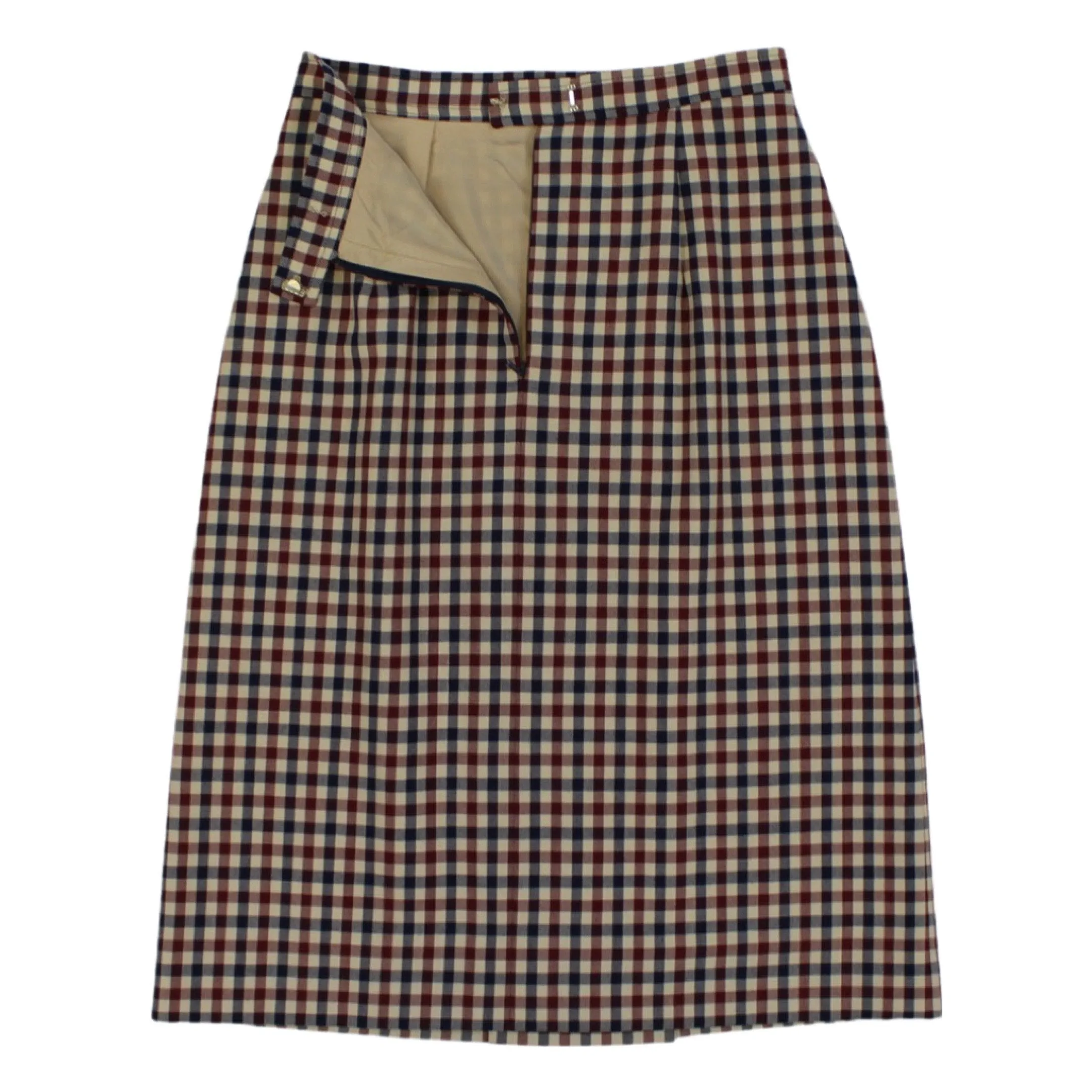 Aquascutum High Waist Checked Skirt