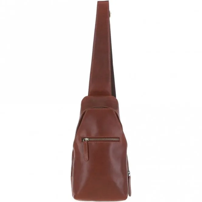 Ashwood Three Pocket Leather Sling Bag Chestnut : k-43