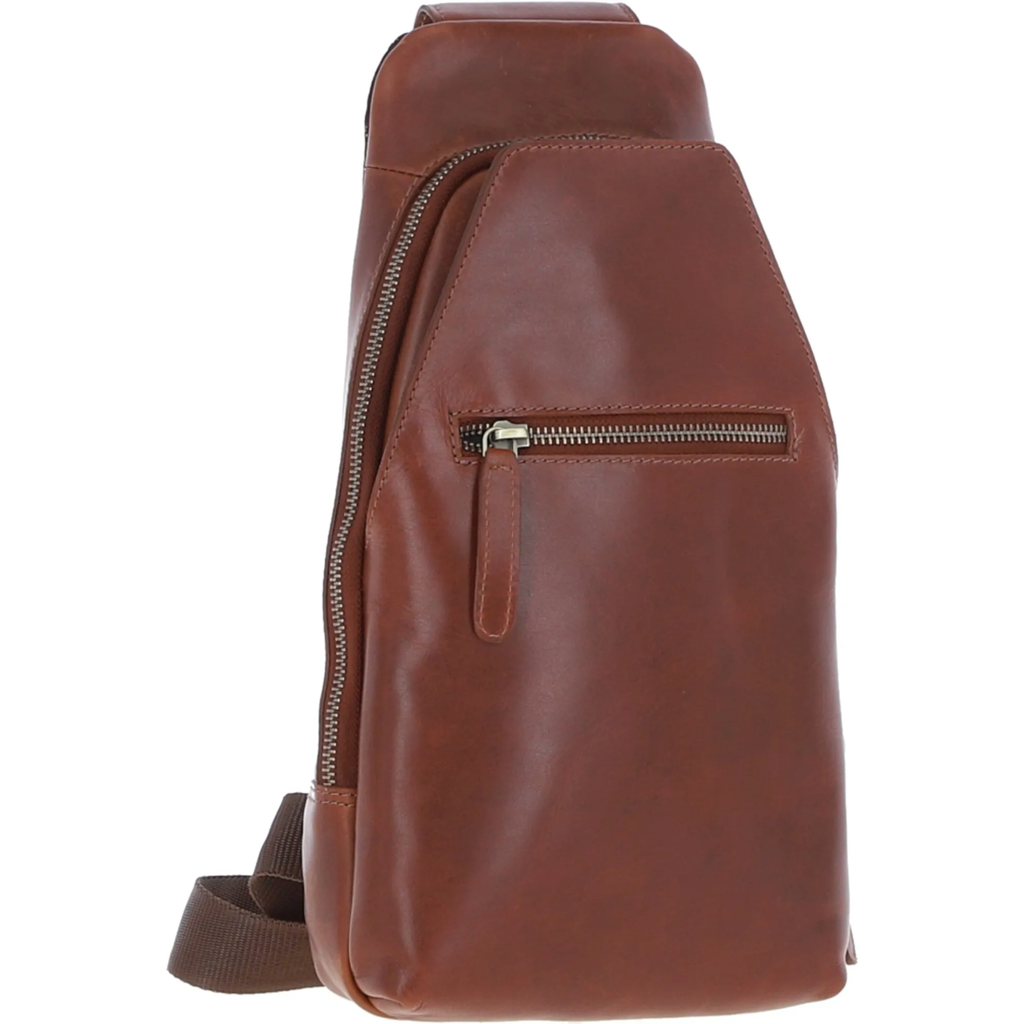 Ashwood Three Pocket Leather Sling Bag Chestnut : k-43