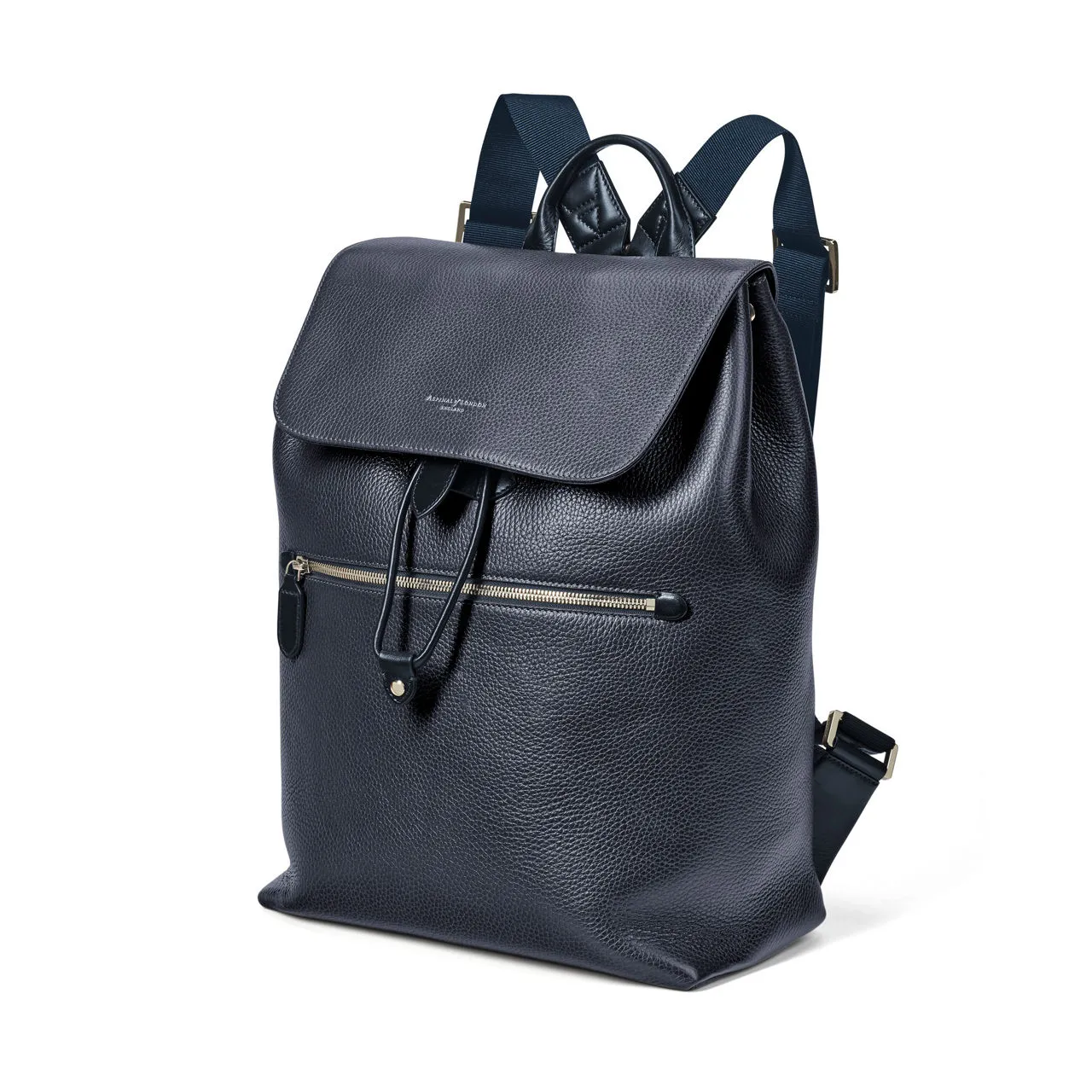 ASPINAL OF LONDON ONLINE EXCLUSIVE Reporter Grained Leather Backpack - Navy