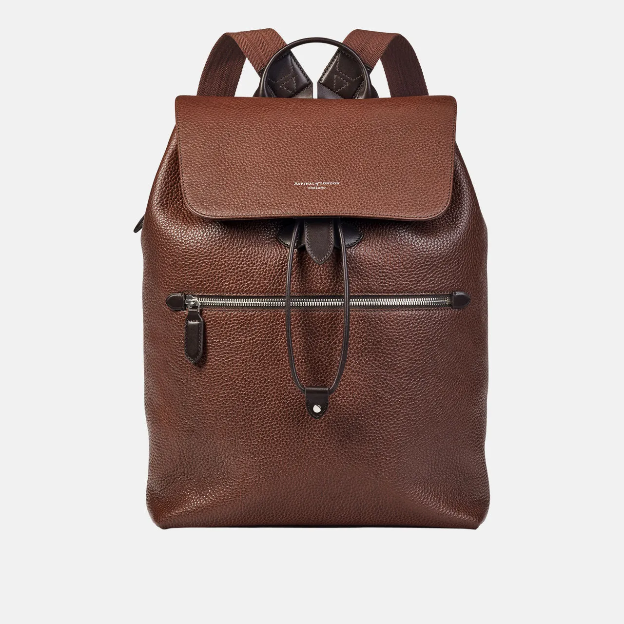 ASPINAL OF LONDON ONLINE EXCLUSIVE Reporter Grained Leather Backpack - Tobacco