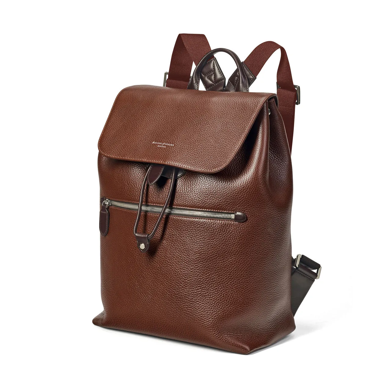 ASPINAL OF LONDON ONLINE EXCLUSIVE Reporter Grained Leather Backpack - Tobacco