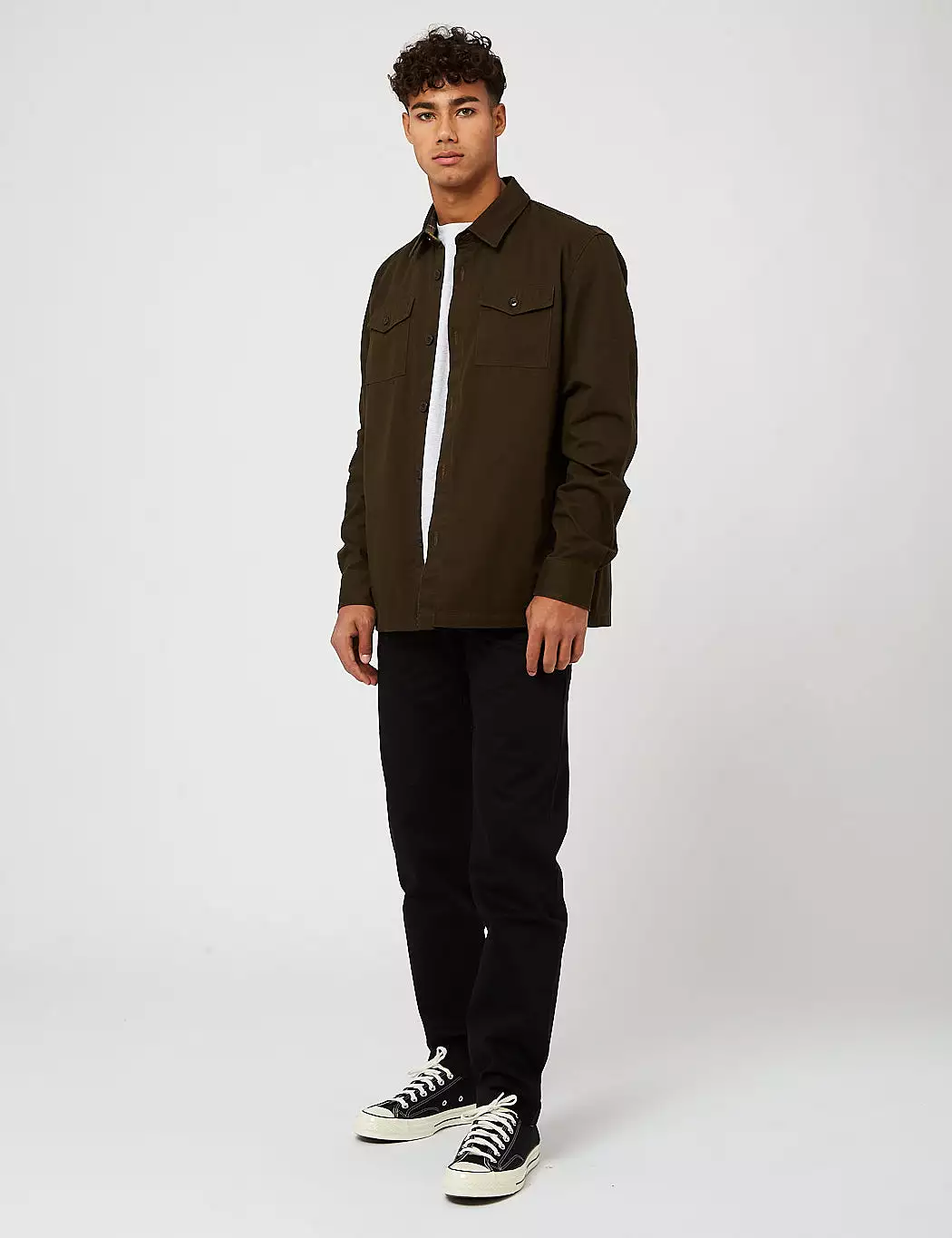 Barbour Essential Twill Overshirt - Forest Green