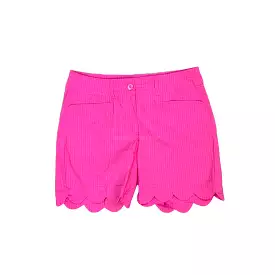 Beachtime Scallop Shorts in Bright Hot Pink