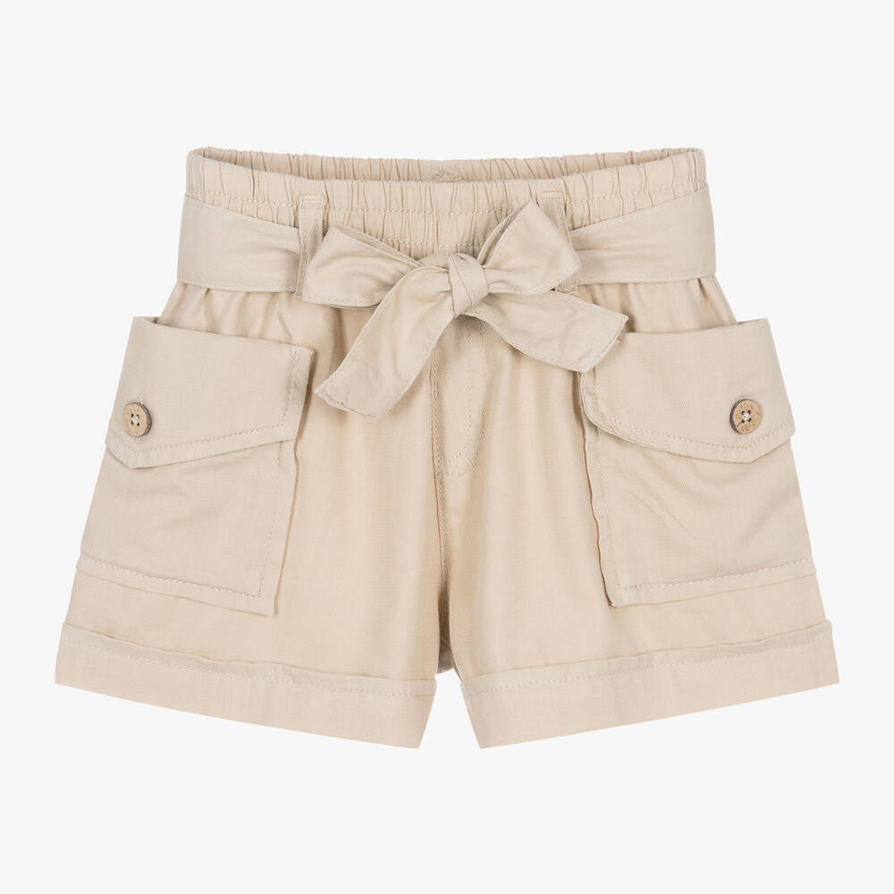 Beige Dual Pocket Shorts