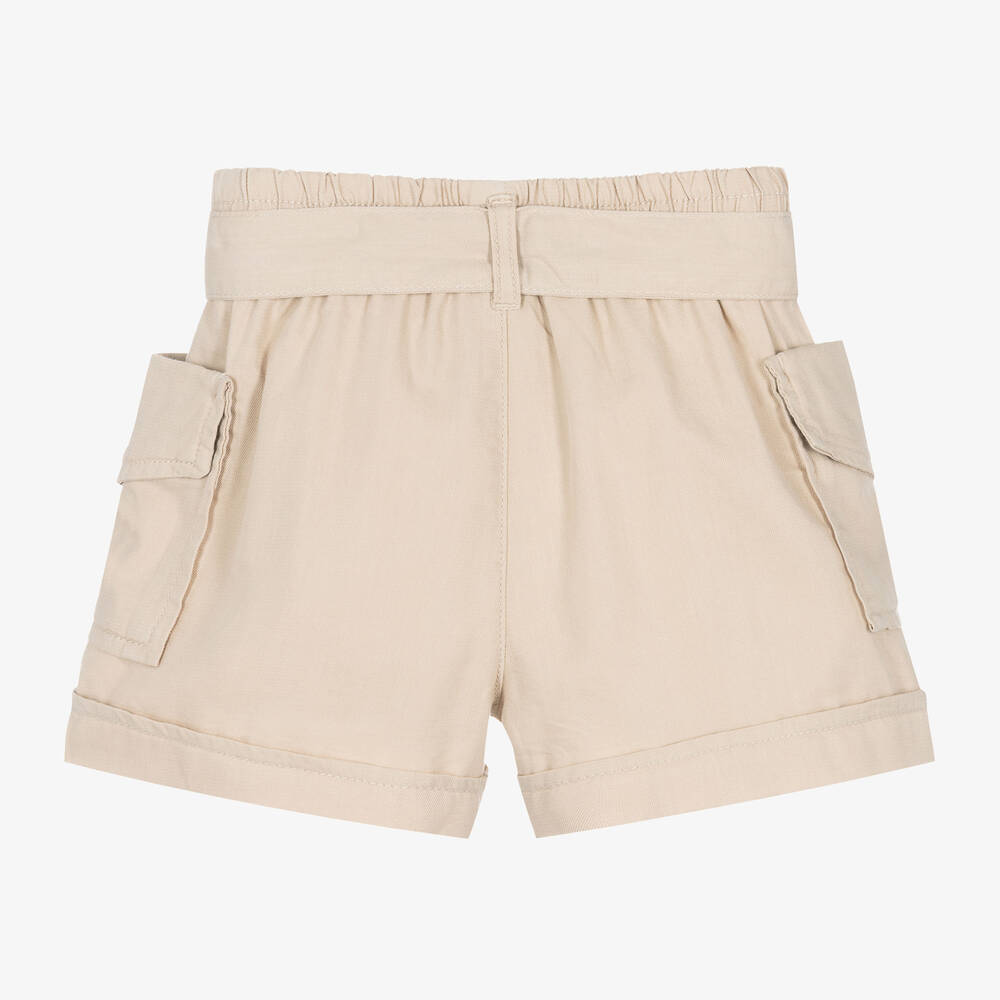 Beige Dual Pocket Shorts