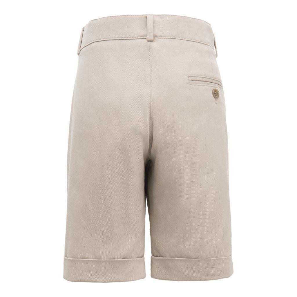 Beige Formal Shorts