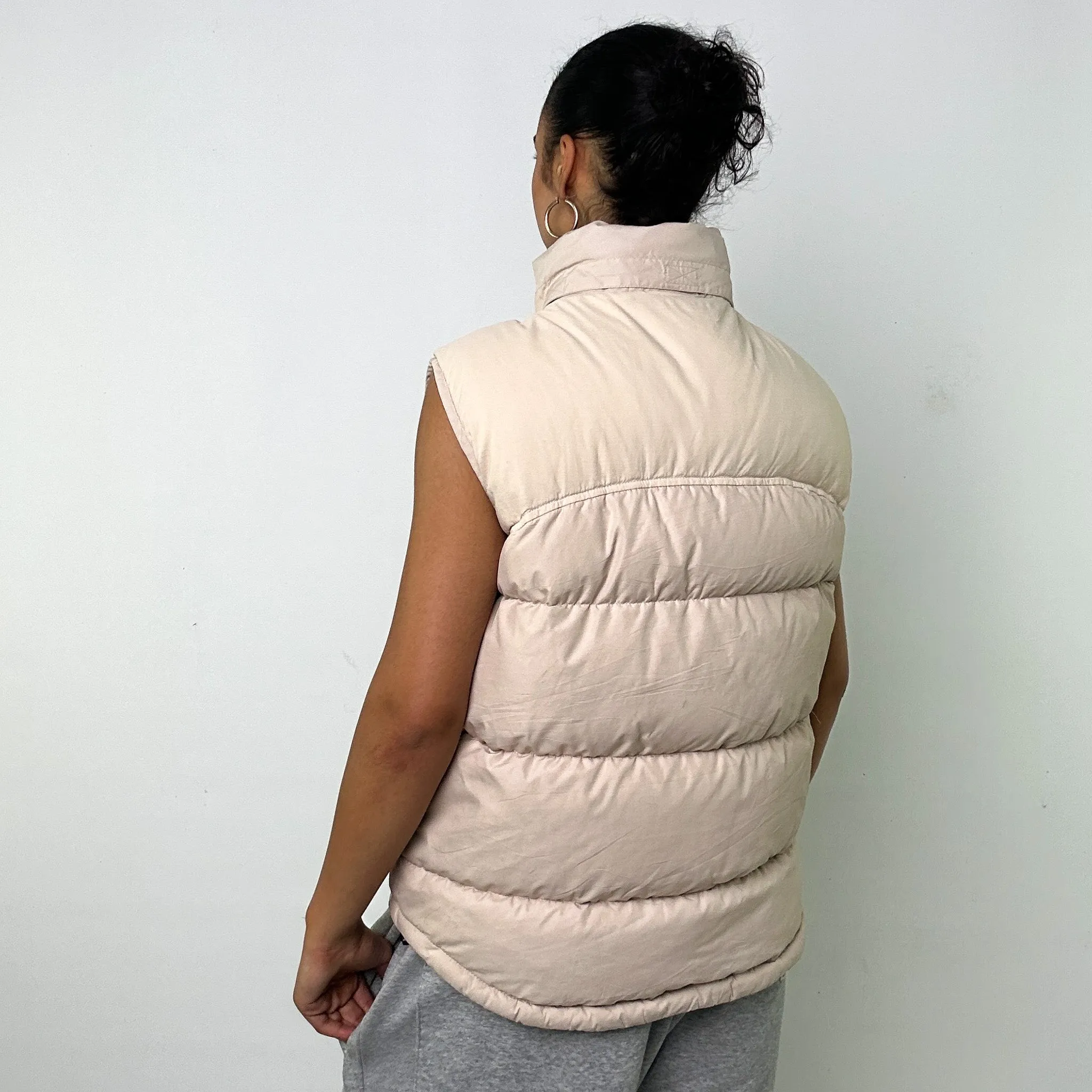 BEIGE TAN Y2KS NIKE PUFFER JACKET COAT GILET (