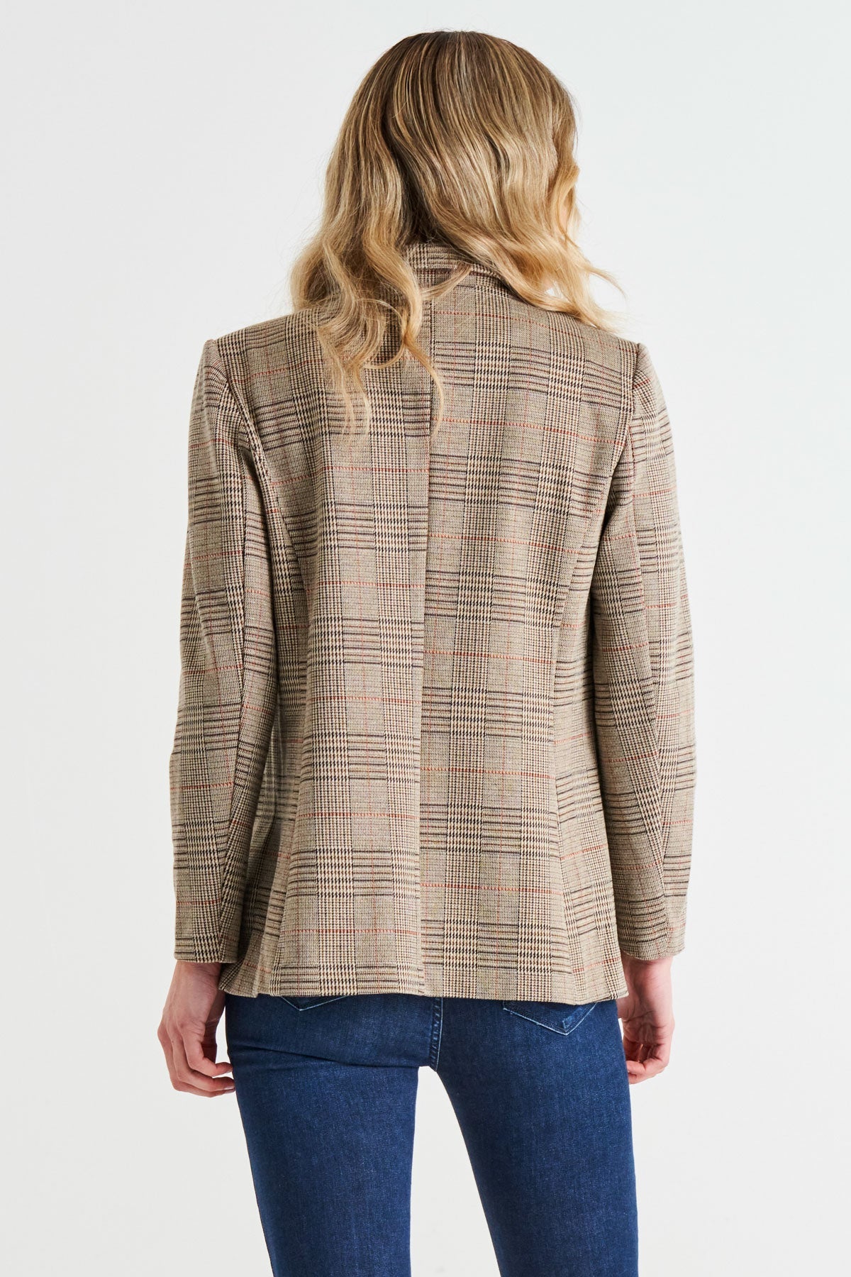 Betty Basics Portsea Blazer - Mocha Plaid