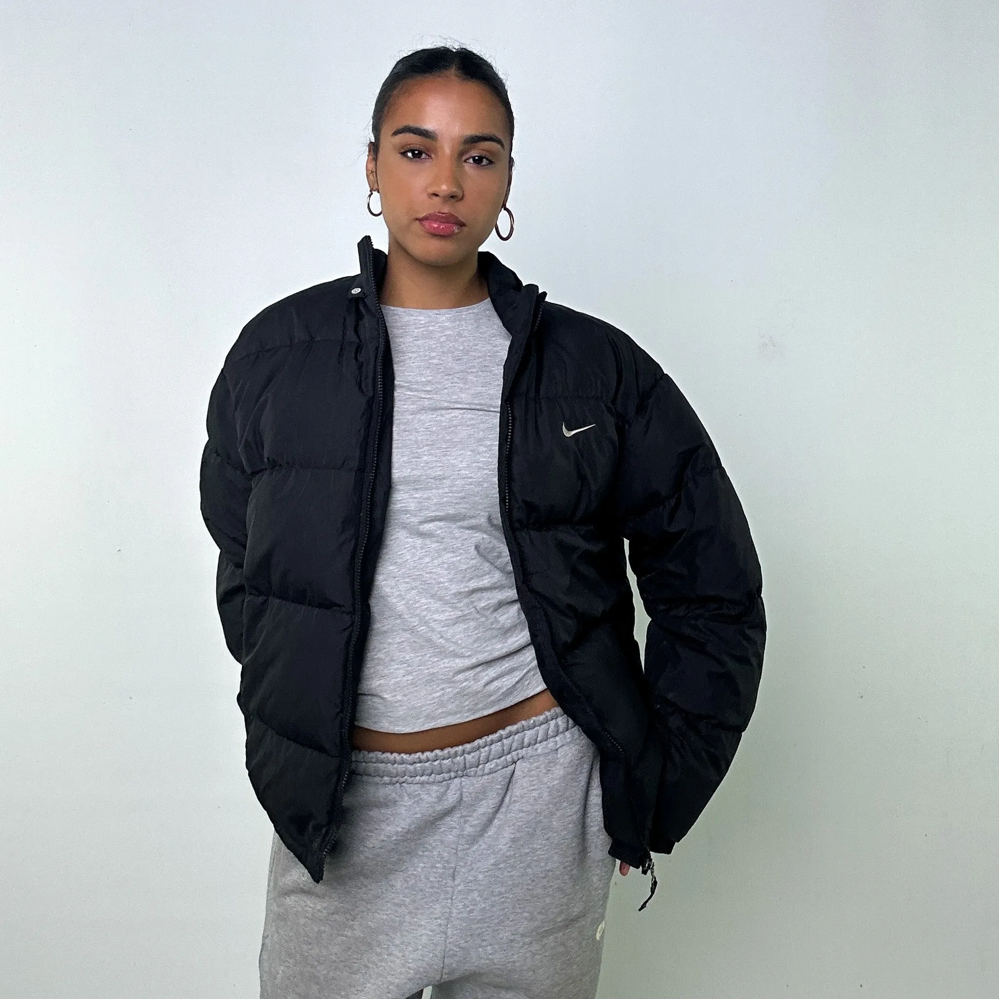 Black 90s NIKE Puffer Jacket Coat (L)