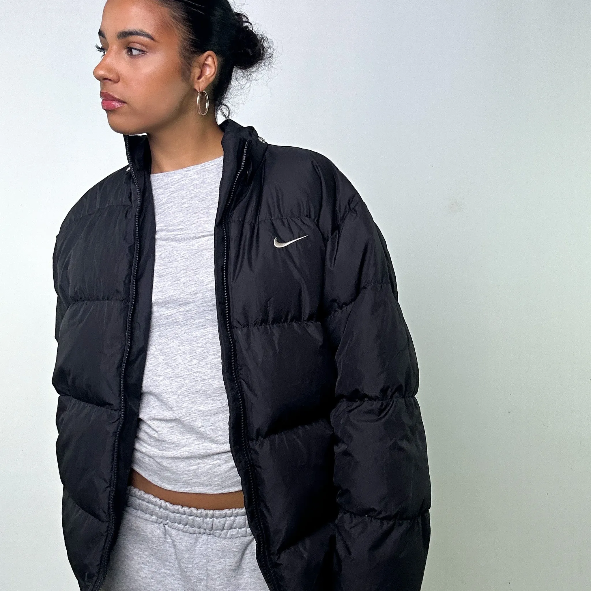 Black 90s NIKE Puffer Jacket Coat (L)