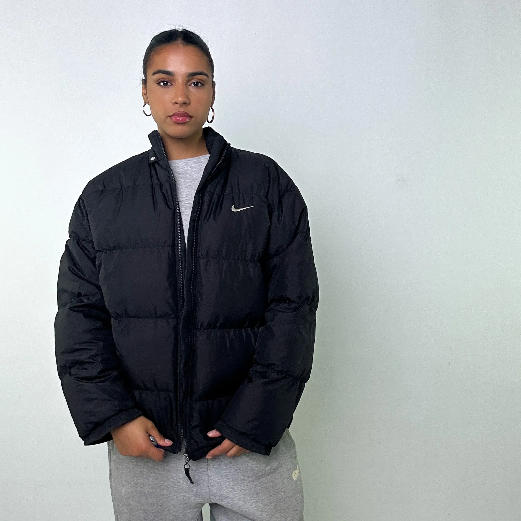 Black 90s NIKE Puffer Jacket Coat (L)