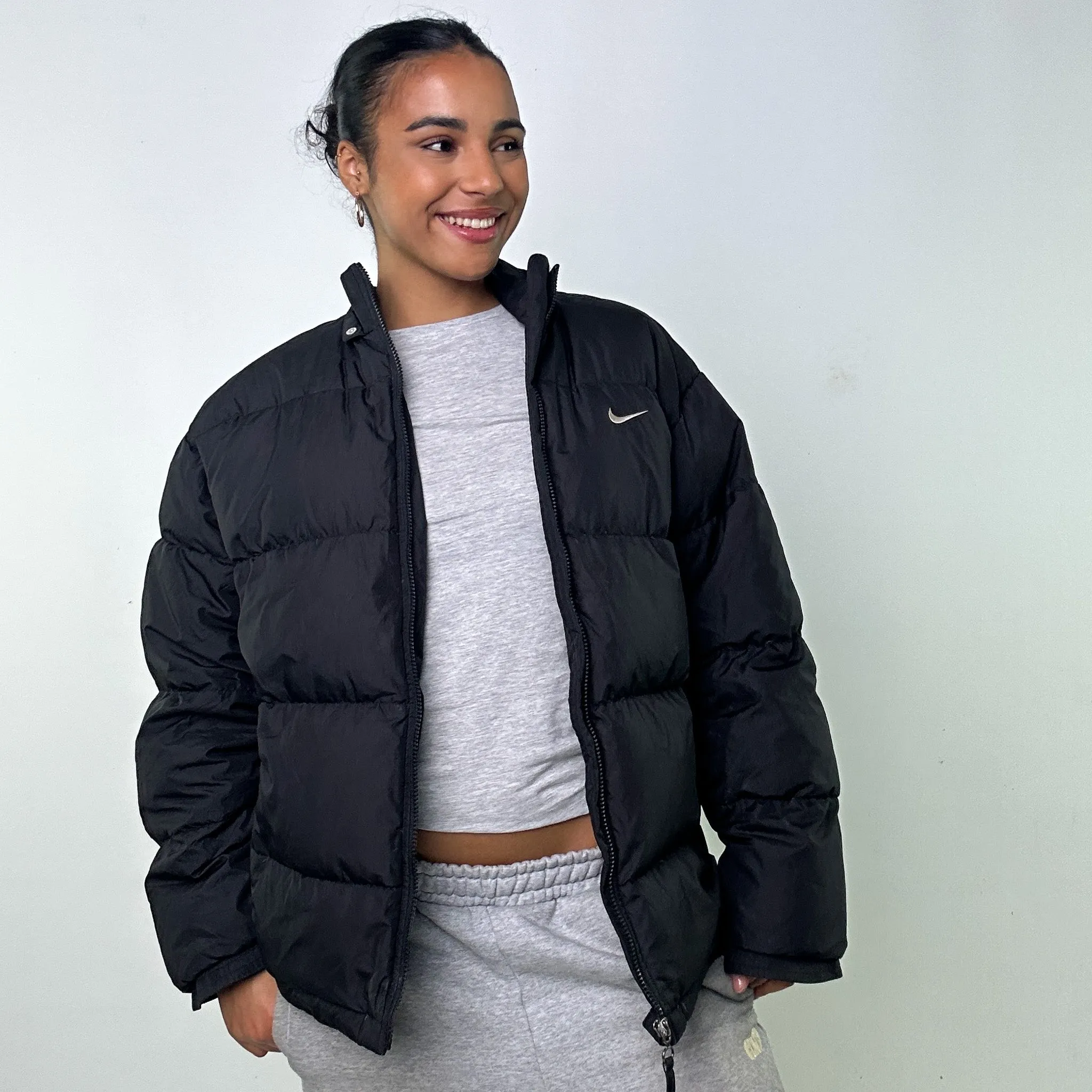 Black 90s NIKE Puffer Jacket Coat (L)