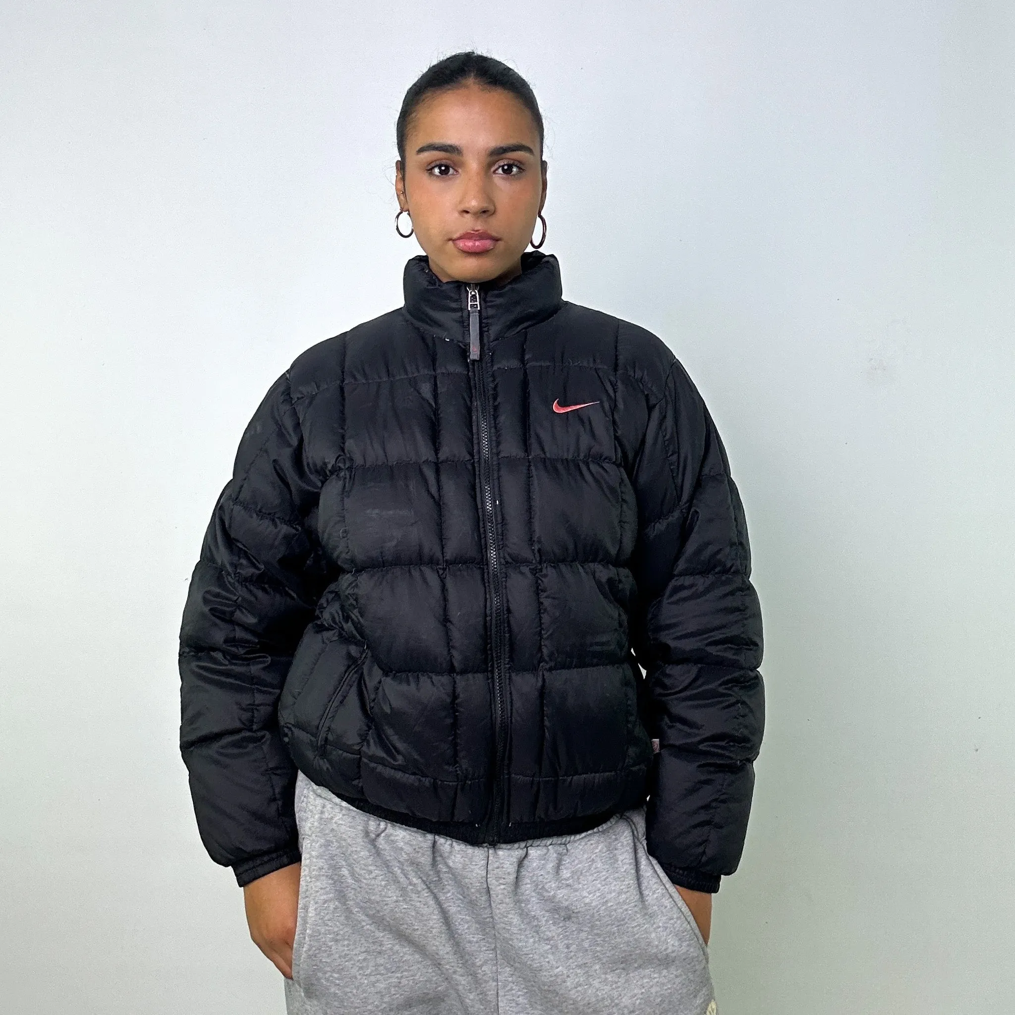 BLACK 90S NIKE PUFFER JACKET COAT (