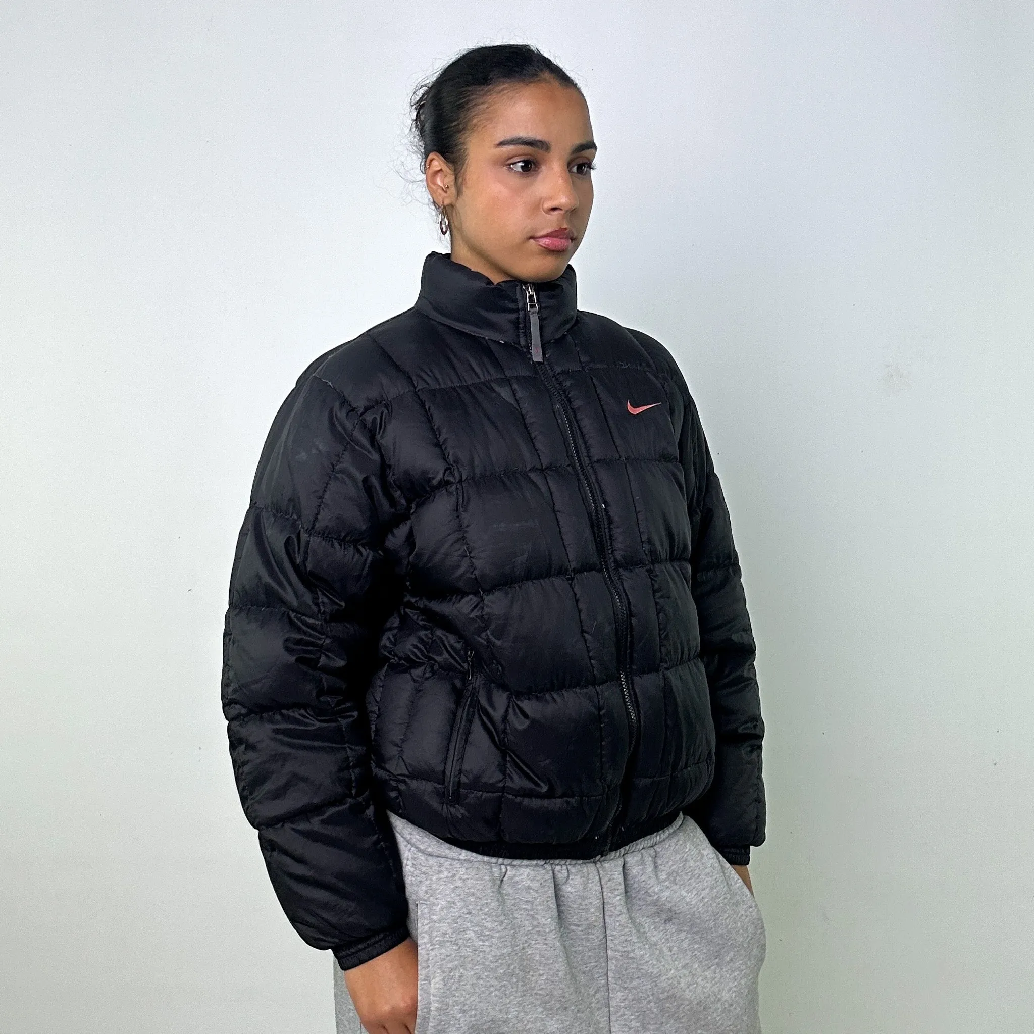 BLACK 90S NIKE PUFFER JACKET COAT (