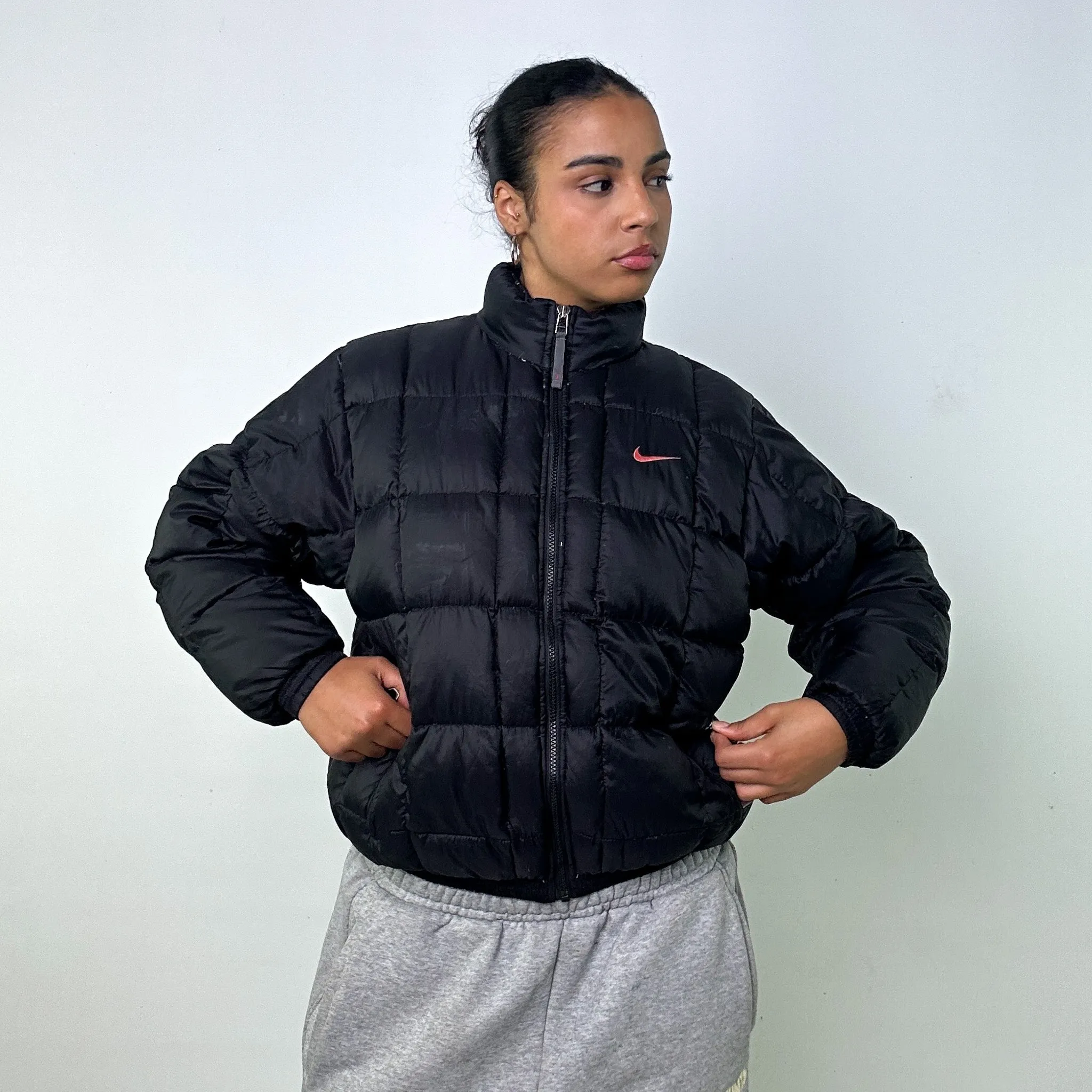 BLACK 90S NIKE PUFFER JACKET COAT (