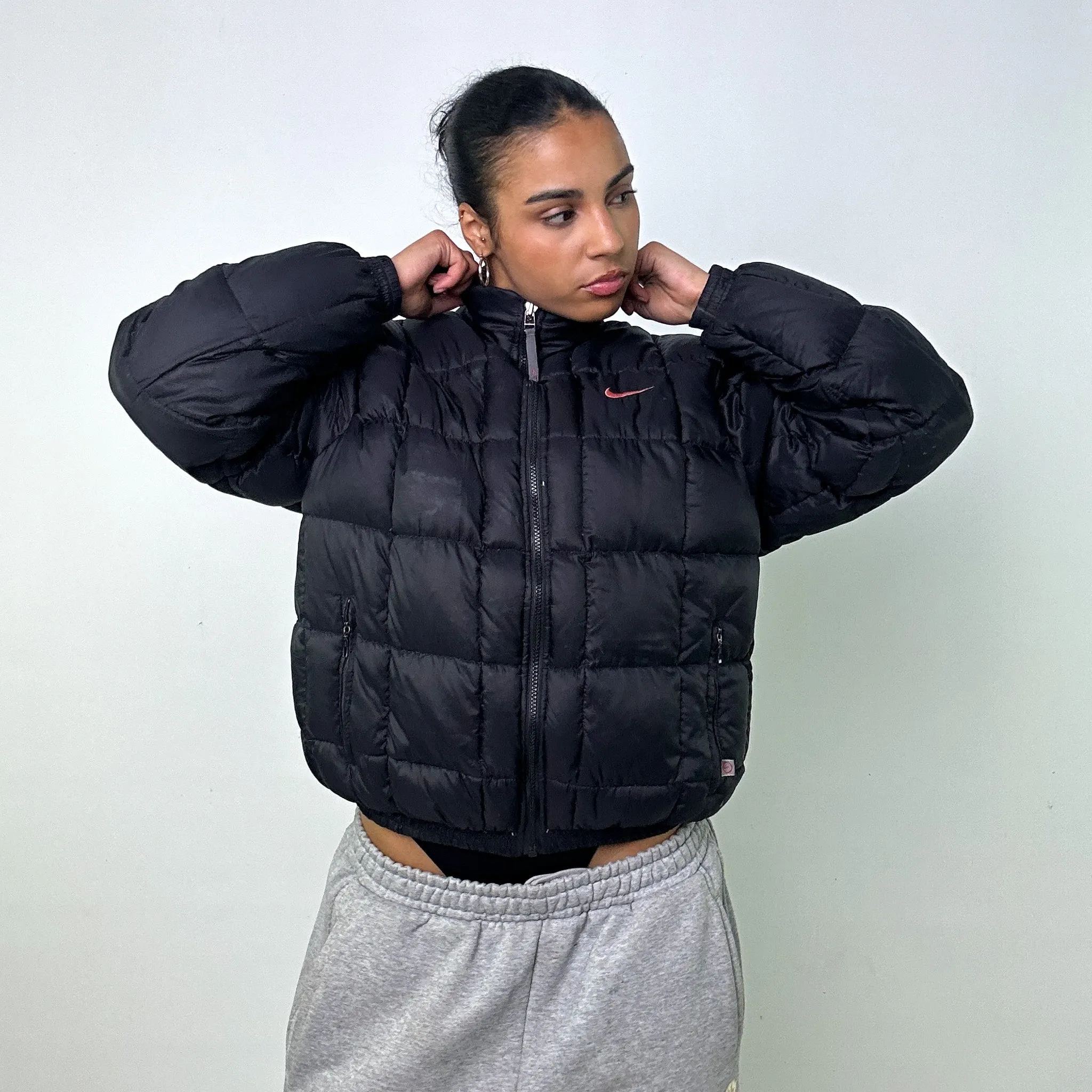 BLACK 90S NIKE PUFFER JACKET COAT (