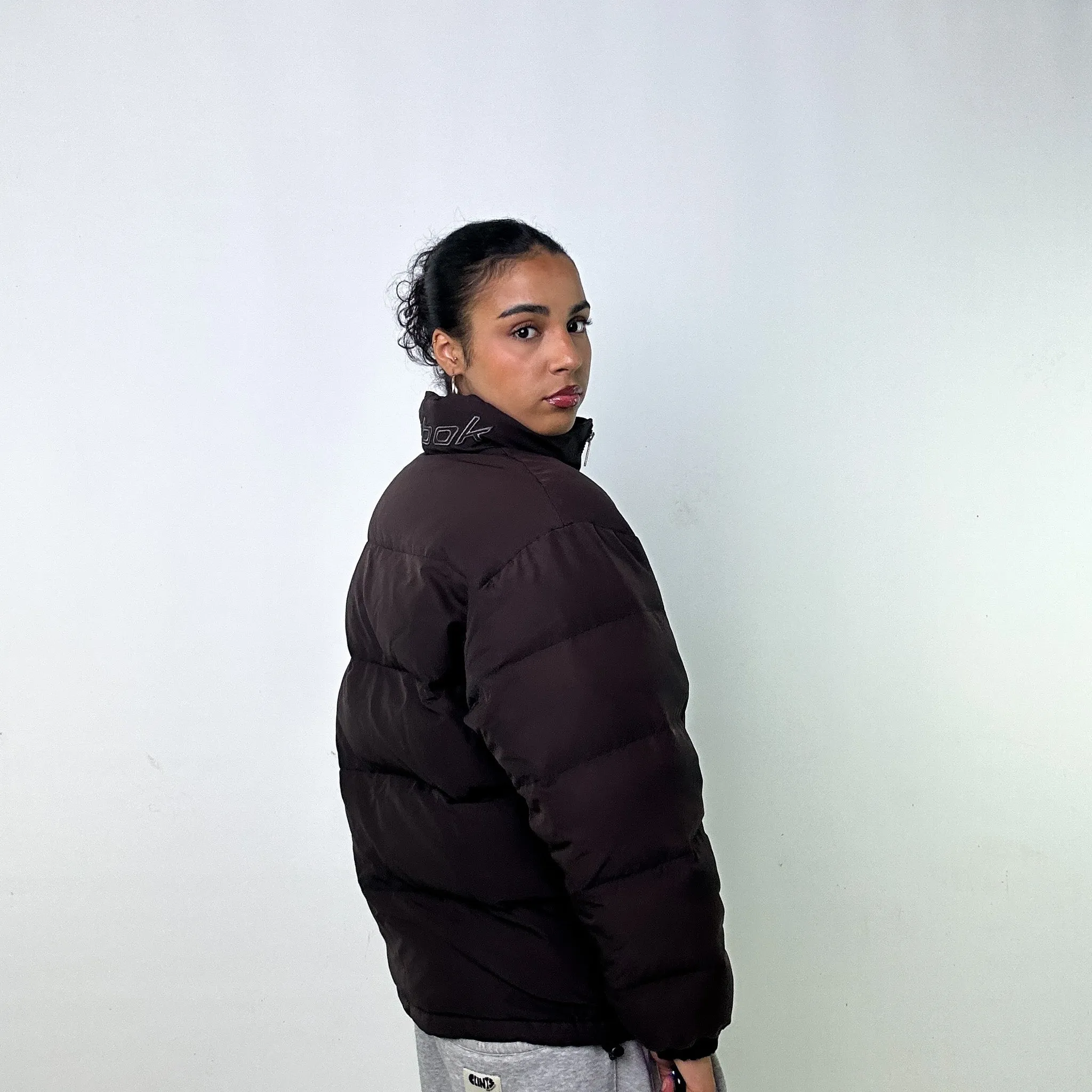 Black 90s Reebok Puffer Jacket Coat (L)