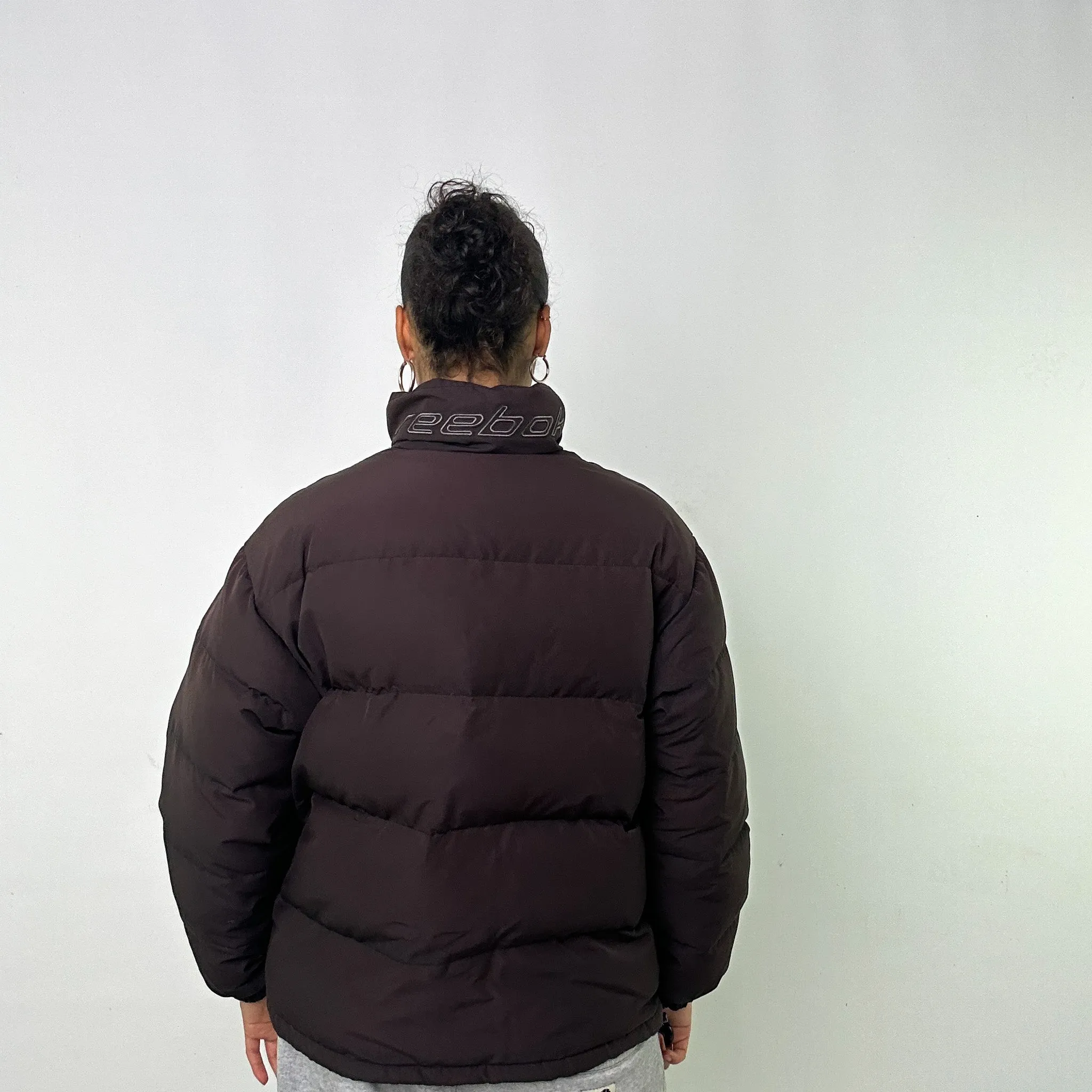 Black 90s Reebok Puffer Jacket Coat (L)