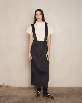 Black Pinafore Pleat Skirt