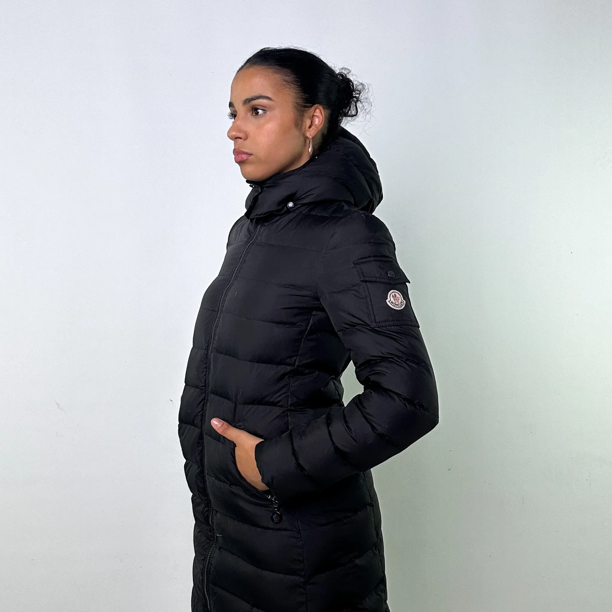 Black y2ks Moncler Moka Long Puffer Jacket Coat (XS)