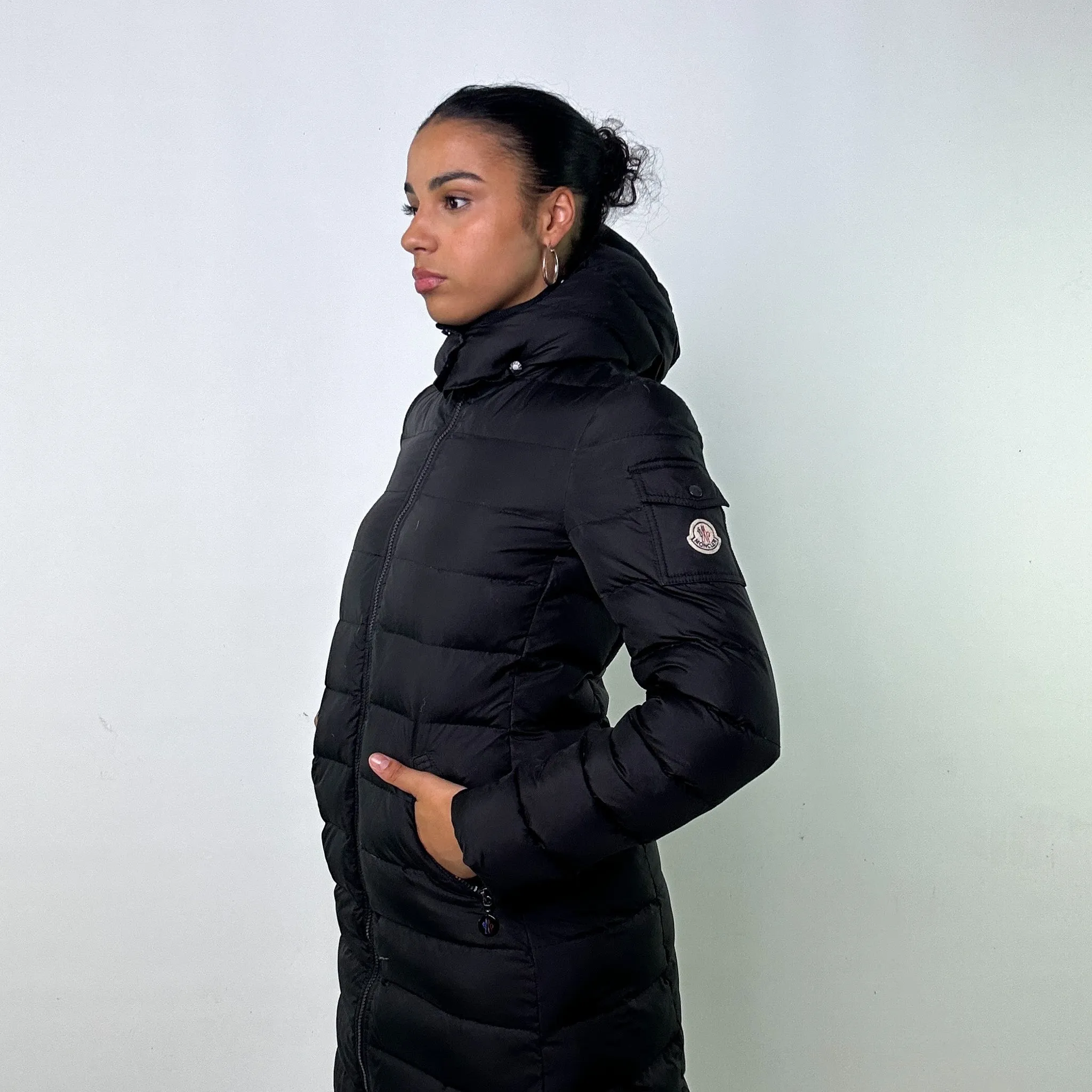 Black y2ks Moncler Moka Long Puffer Jacket Coat (XS)