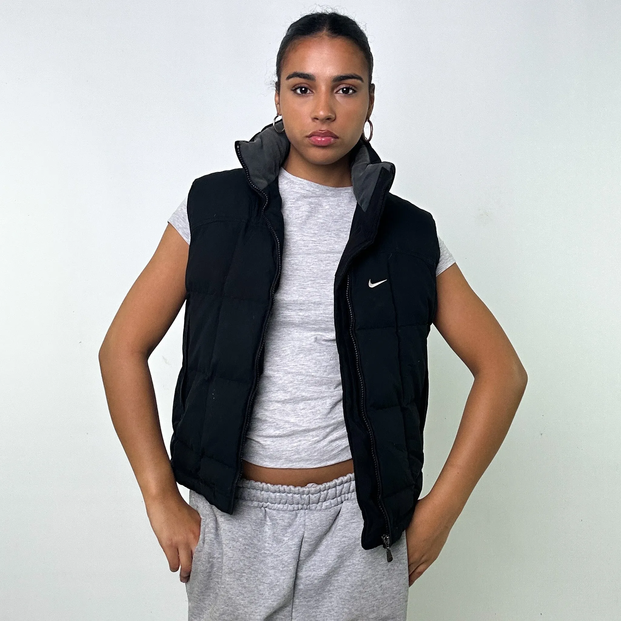 Black y2ks NIKE Puffer Jacket Coat Gilet (XS)