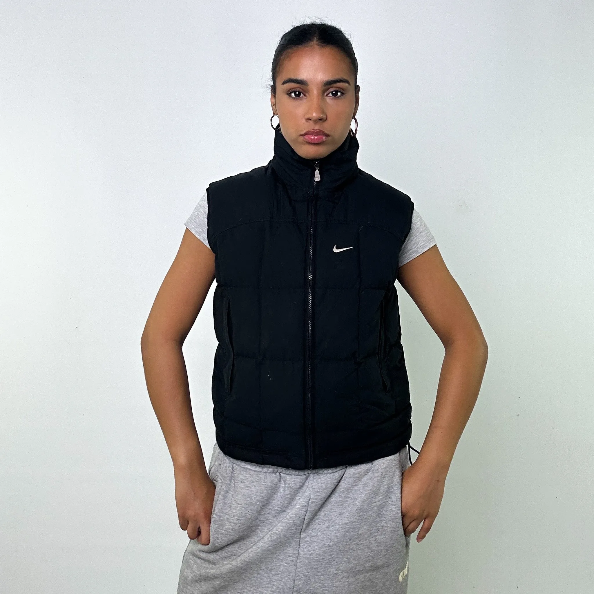 Black y2ks NIKE Puffer Jacket Coat Gilet (XS)