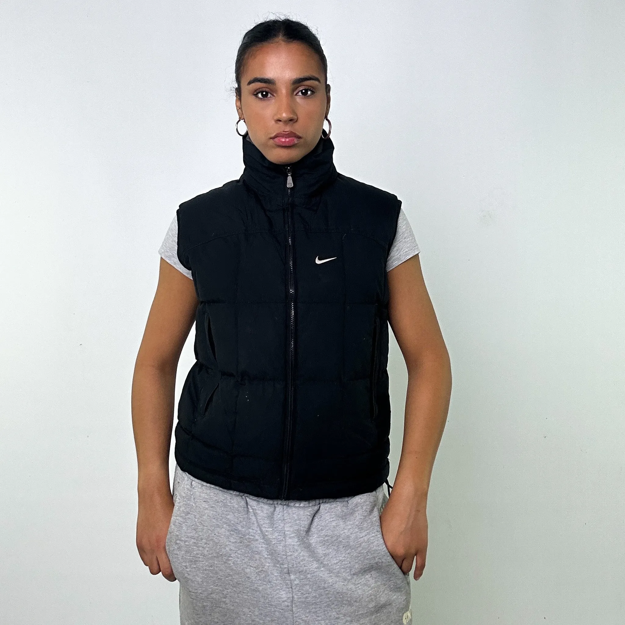 Black y2ks NIKE Puffer Jacket Coat Gilet (XS)