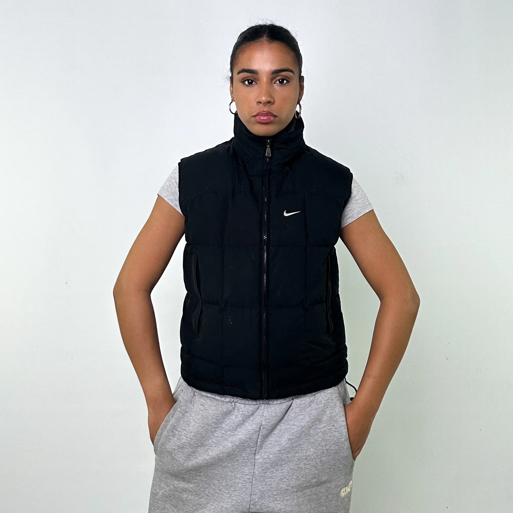 Black y2ks NIKE Puffer Jacket Coat Gilet (XS)