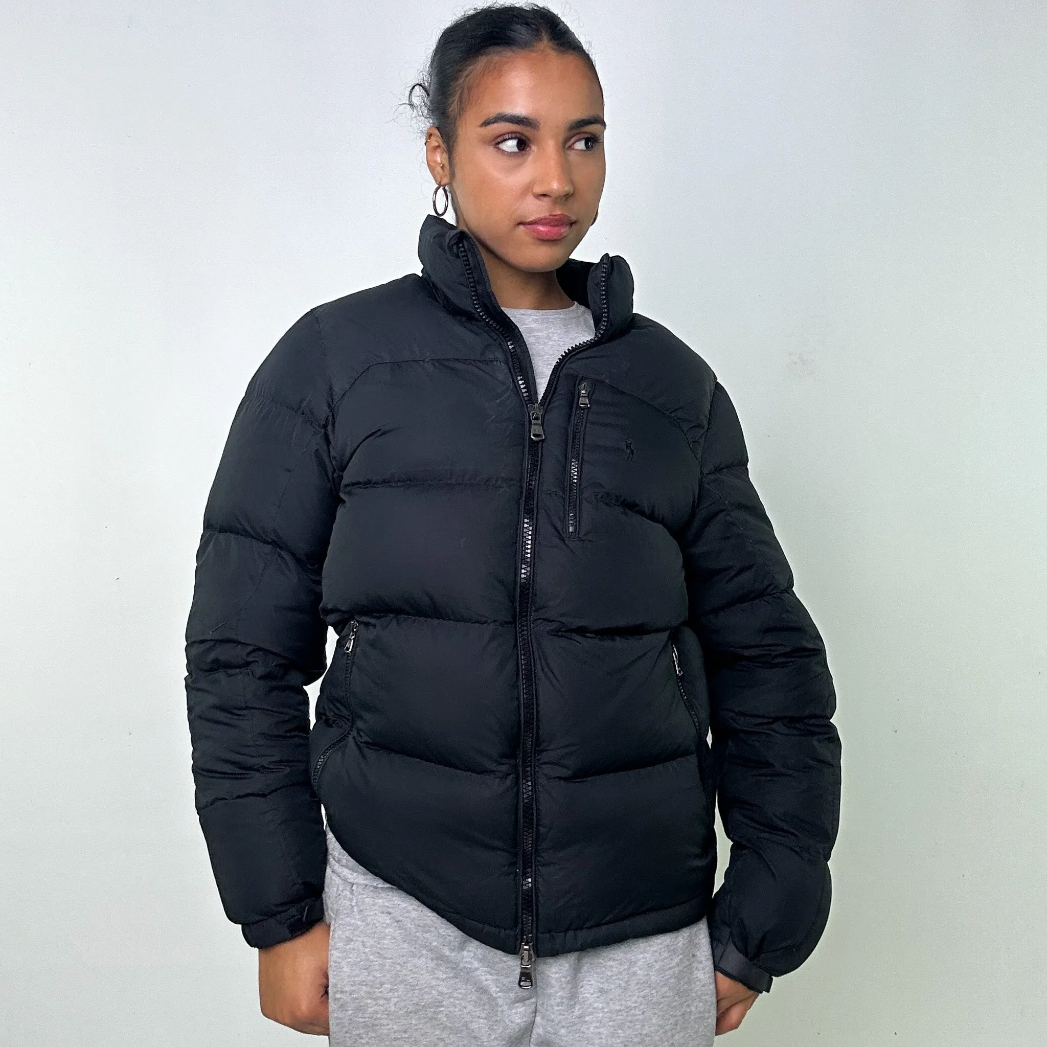 Black y2ks Polo Ralph Lauren Performance Puffer Jacket Coat (S)