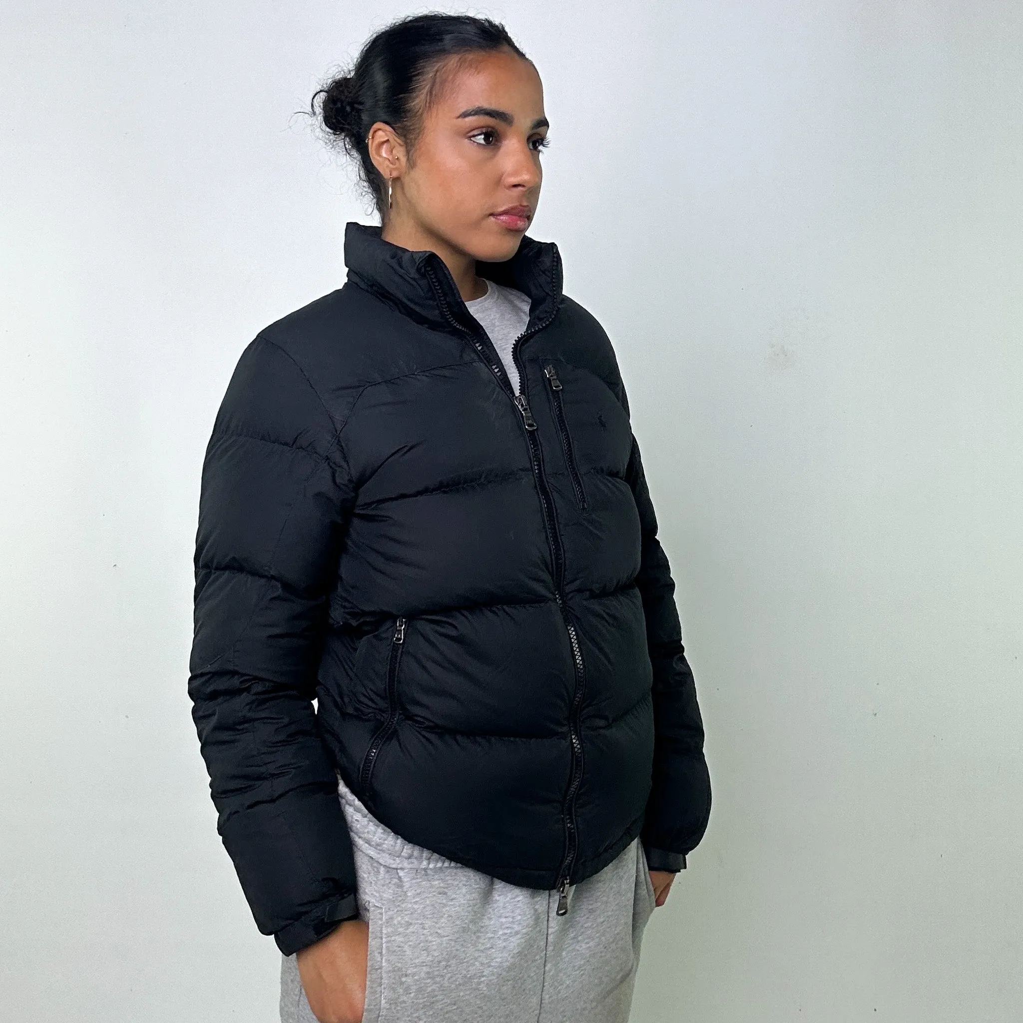 Black y2ks Polo Ralph Lauren Performance Puffer Jacket Coat (S)