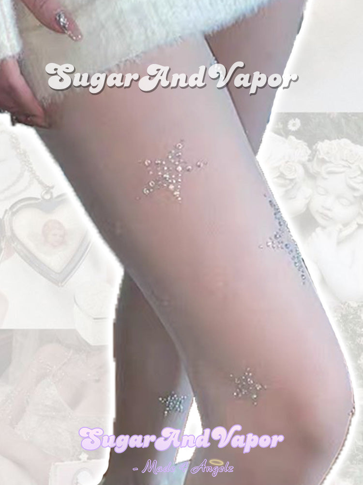 Bling Y2K Stars Sheer Pantyhose Tights