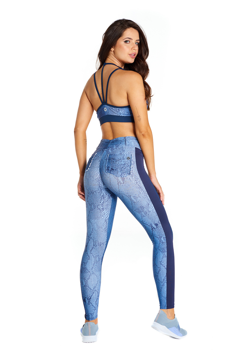 Blue Jungle Leggings with Back Pockets