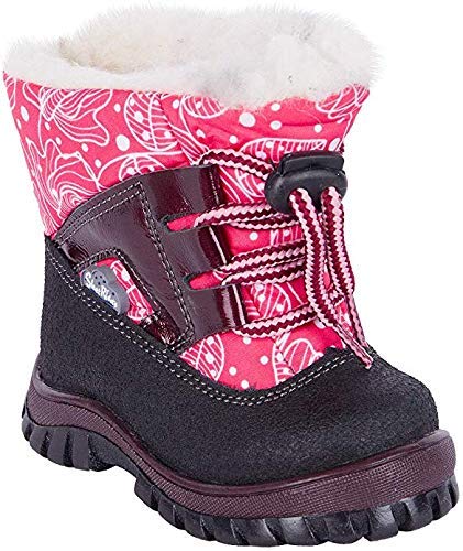 Boots 13-651/652 Coral Autumn Winter Cold Weather Outdoor Shoes for Boys and Girls - Genuine Leather - Natural Wool - Slip Resis