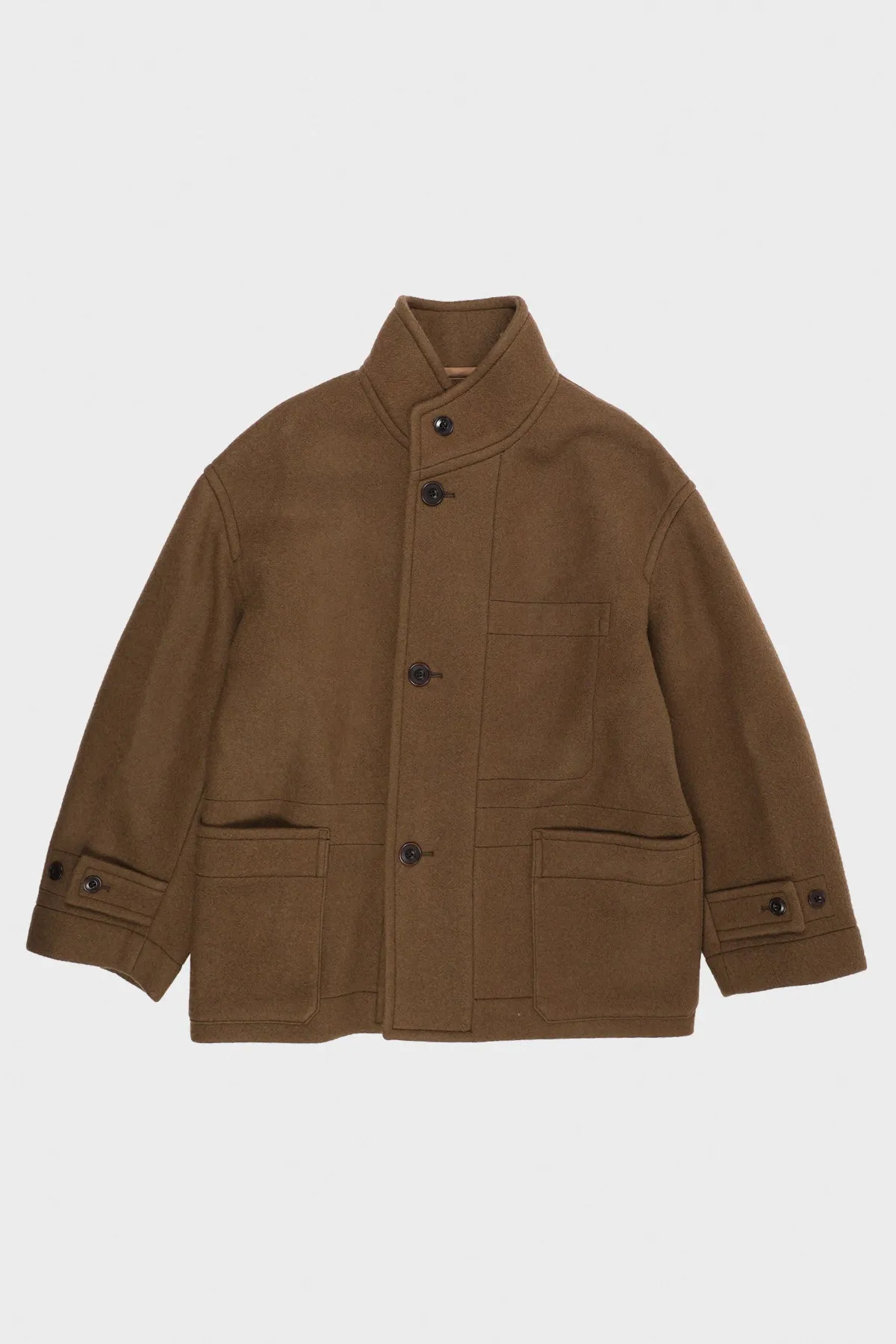 Boxy Duffle Coat - Olive Brown