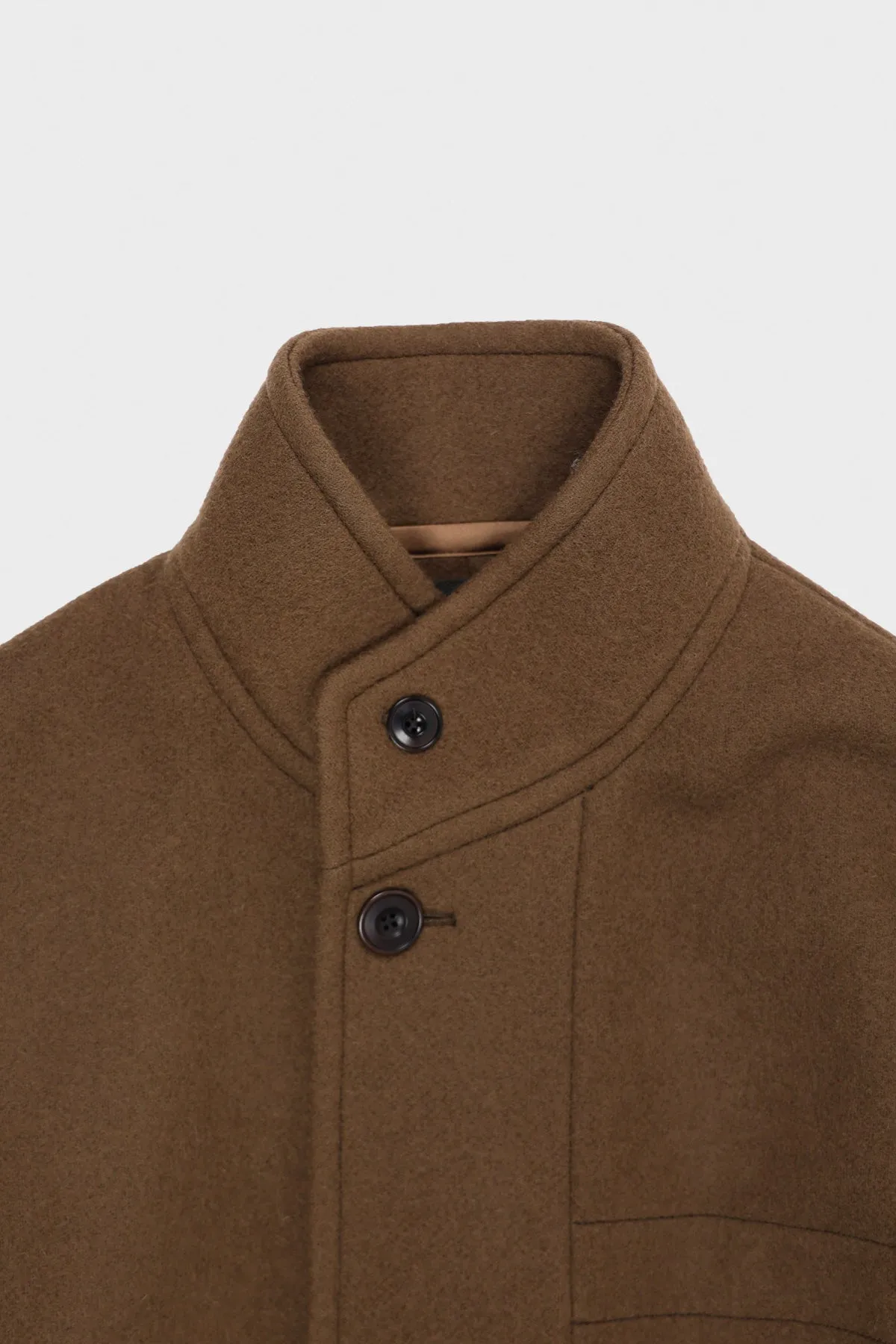 Boxy Duffle Coat - Olive Brown