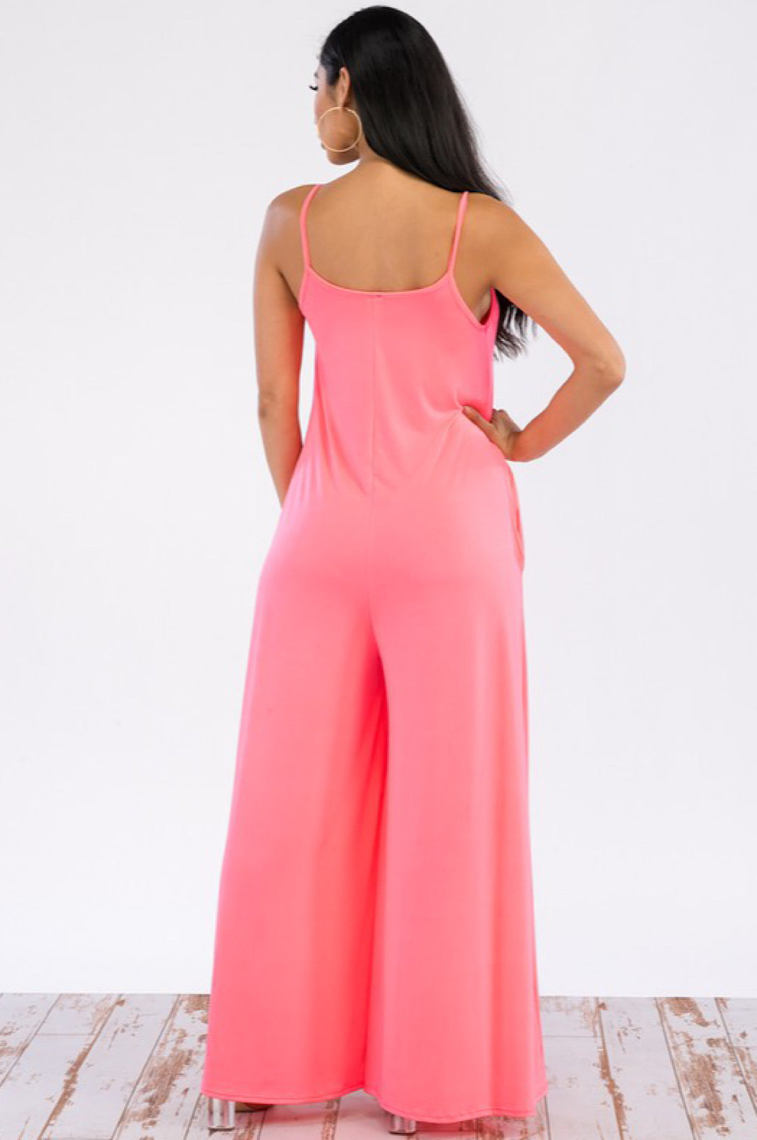 Bright Pink Wide Leg Jumpsuit