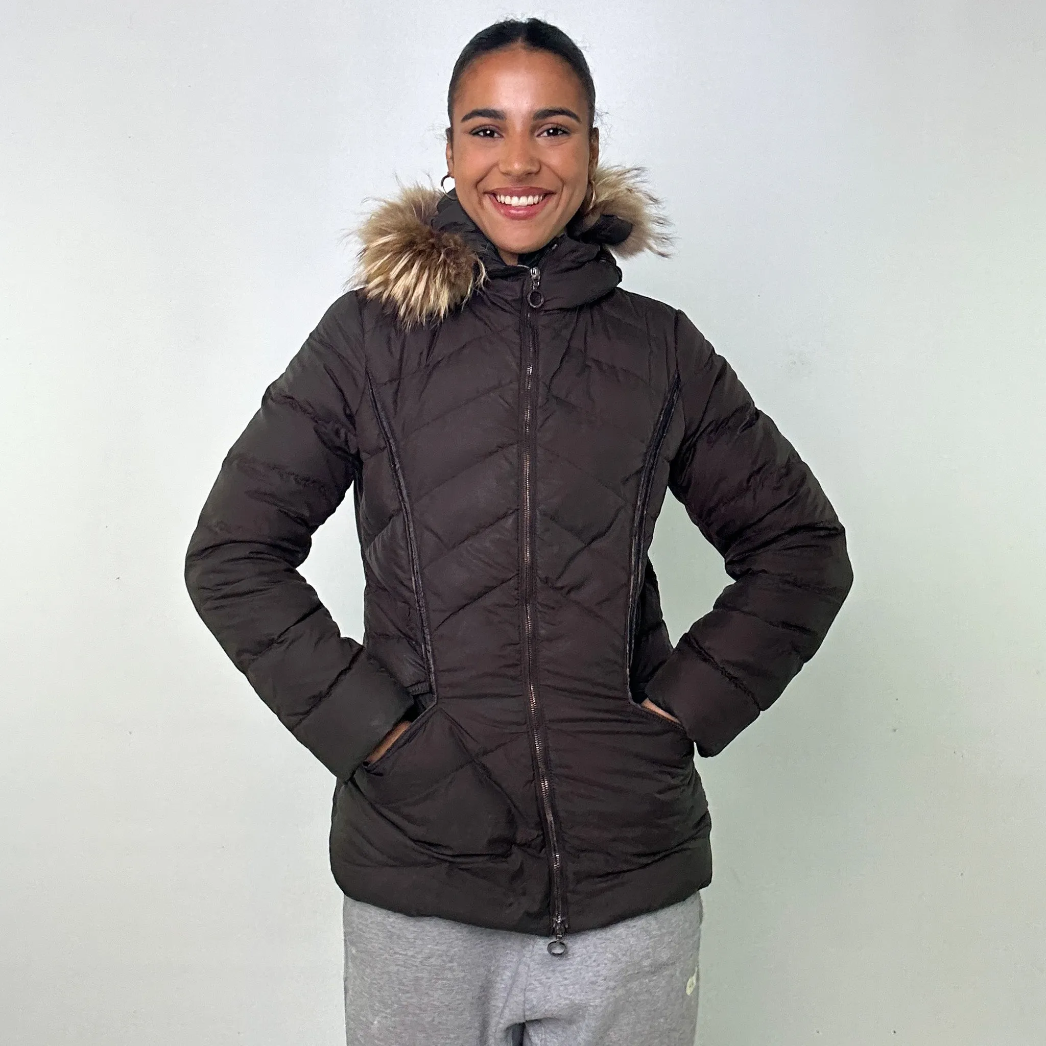 Brown y2ks Moncler Pepper Grenoble Puffer Jacket Coat (XS)