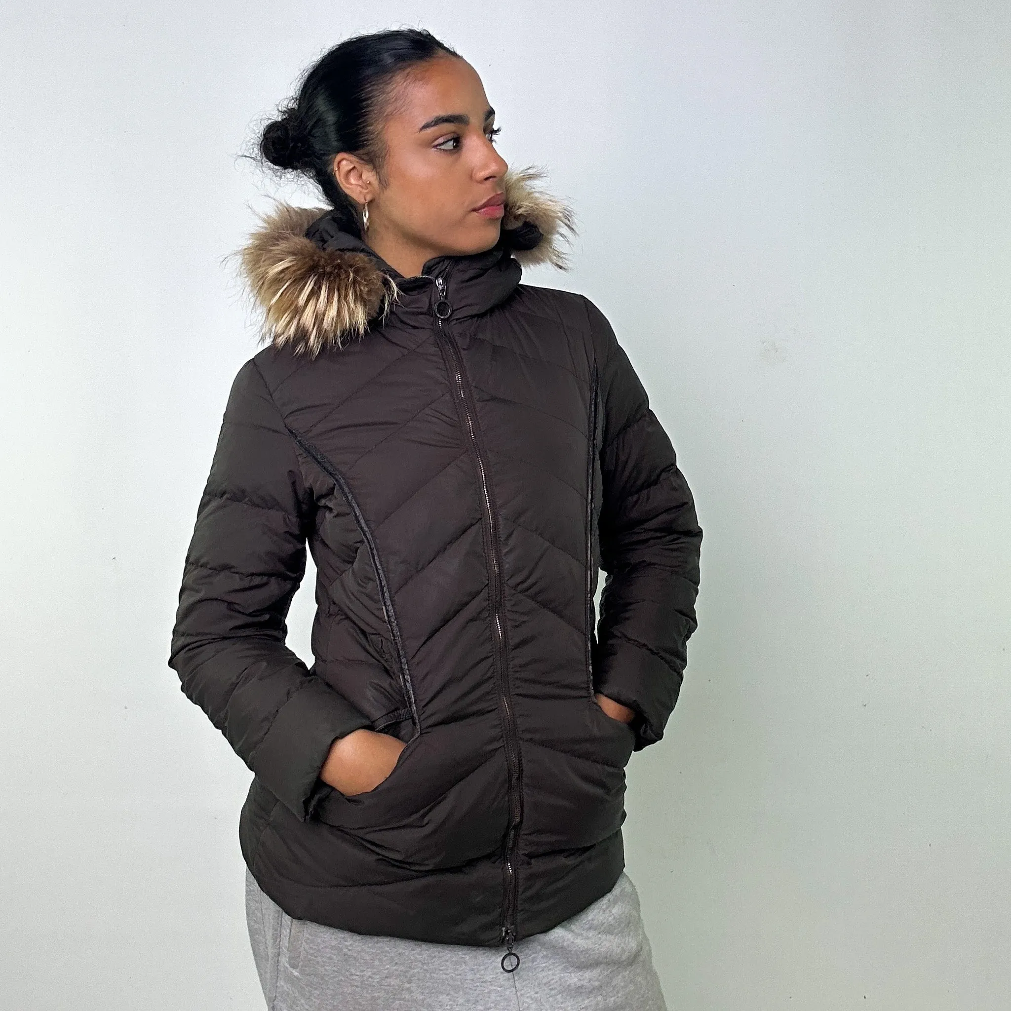 Brown y2ks Moncler Pepper Grenoble Puffer Jacket Coat (XS)